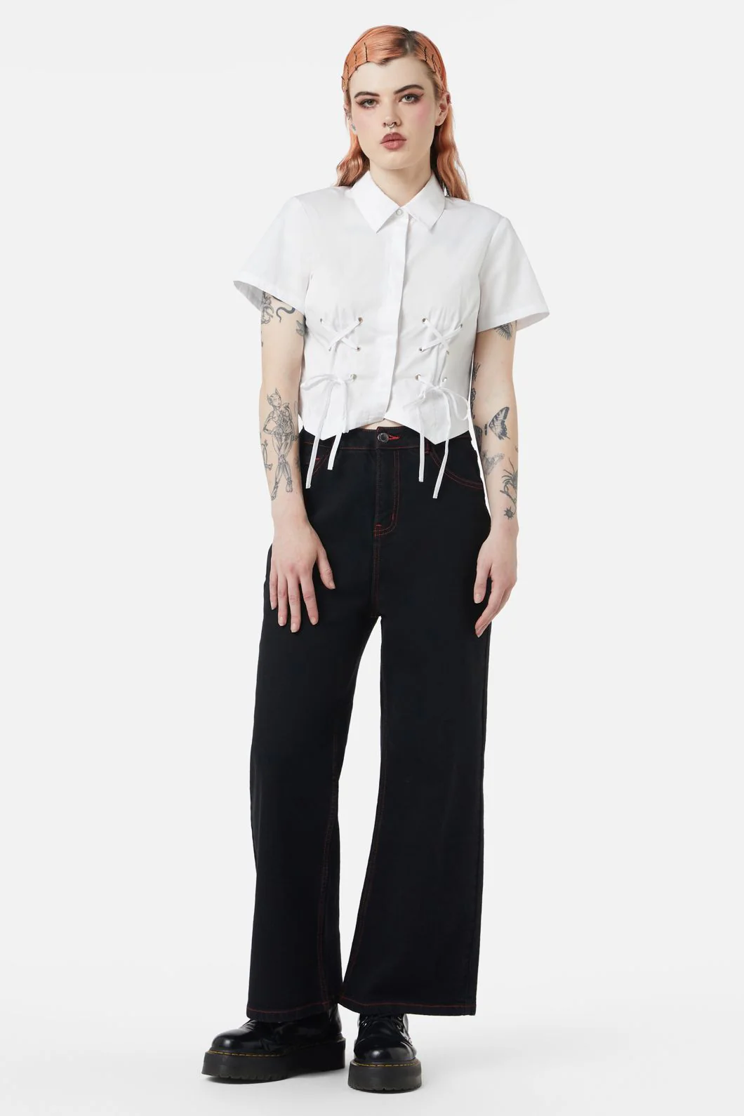Eliza Lace Up Blouse - Image 2