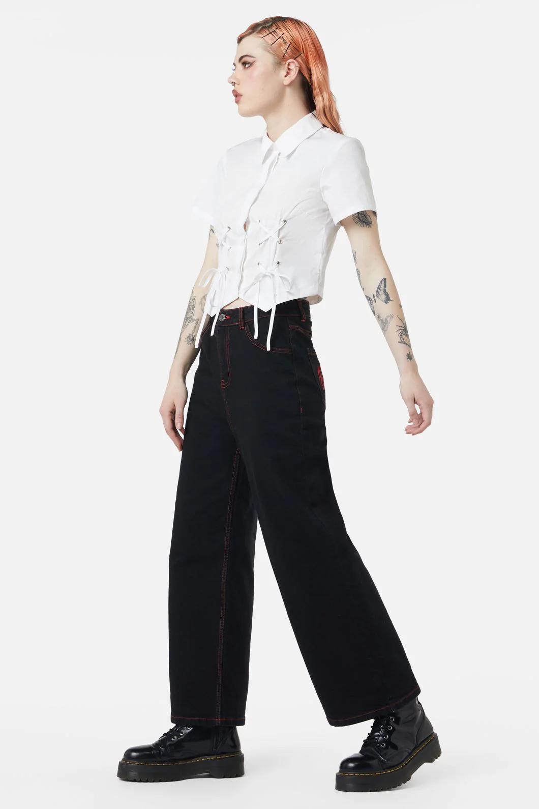 Eliza Lace Up Blouse - Image 3
