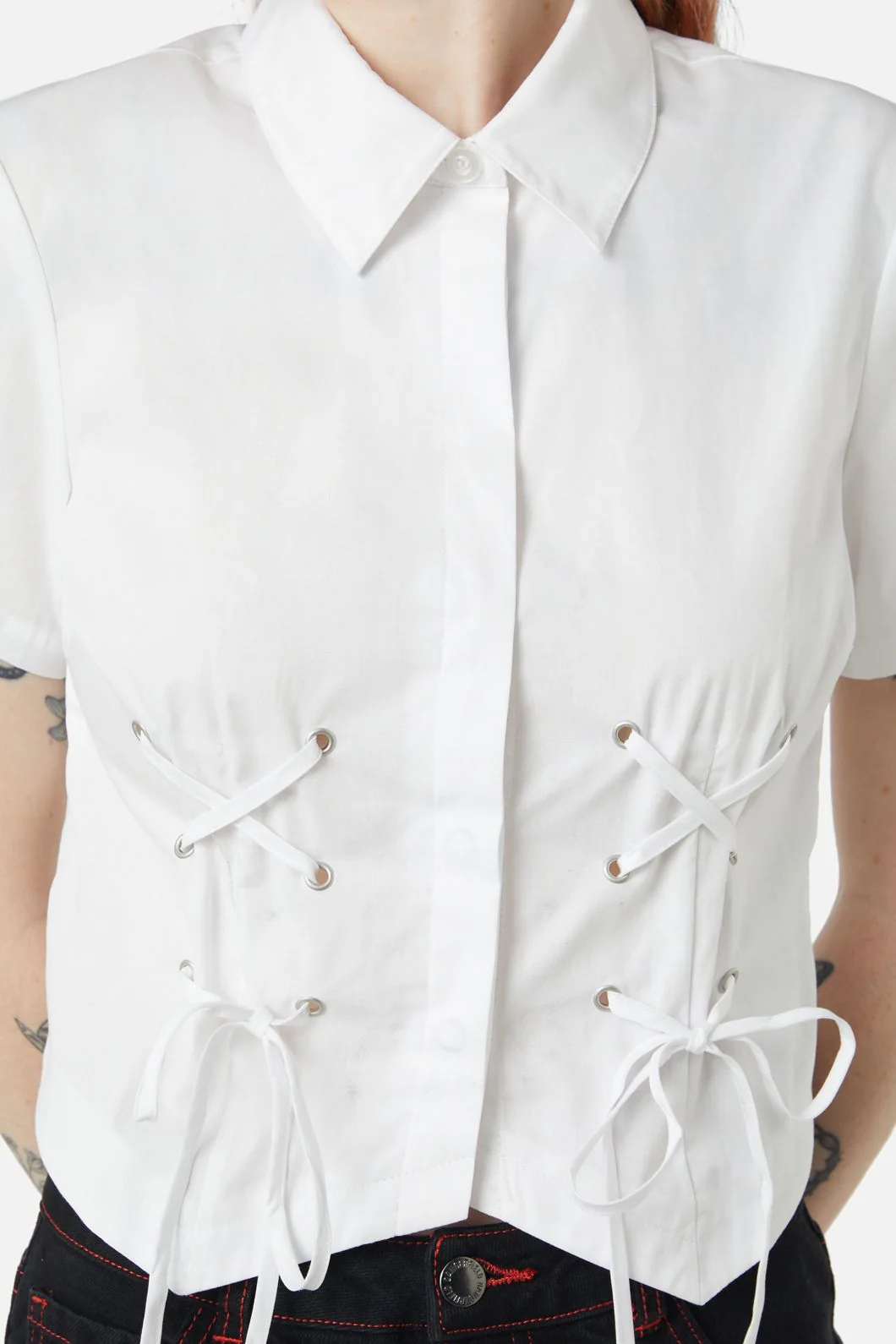 Eliza Lace Up Blouse - Image 5