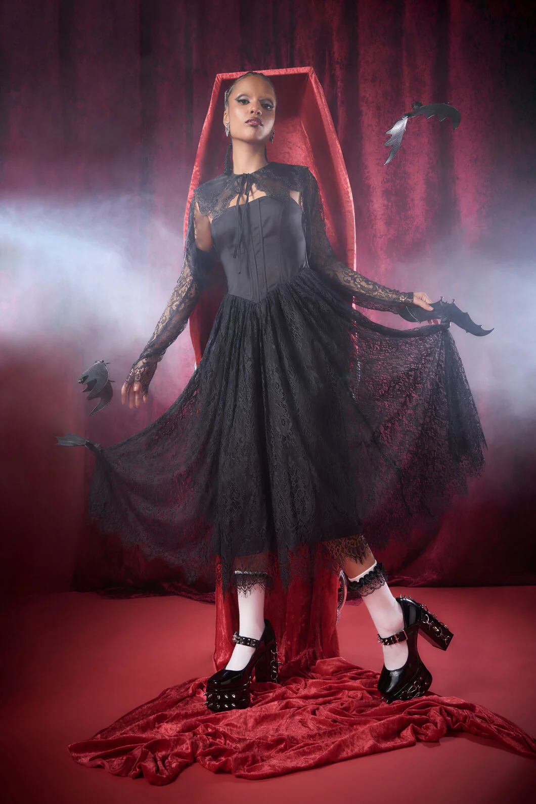 Ellen Lace Goth Formal Dress - Image 2