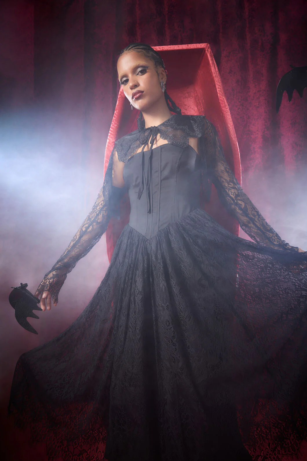 Ellen Lace Goth Formal Dress - Image 3
