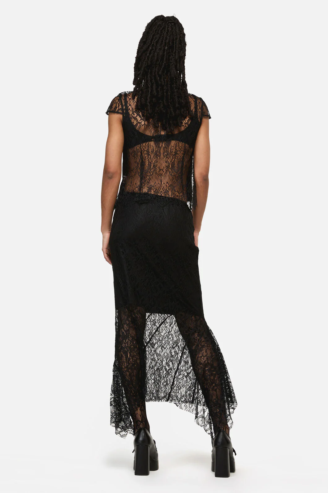 Ellen Lace Goth Formal Skirt - Image 4