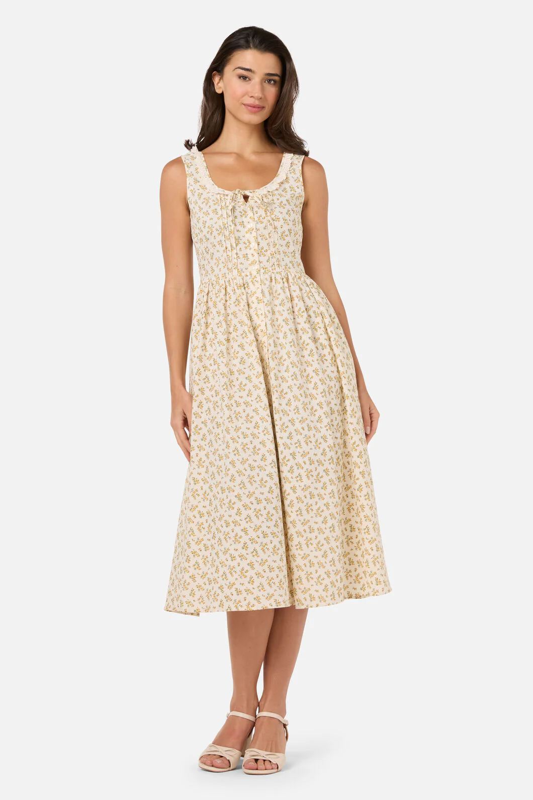 Elodie Ditsy Corset Midi Dress