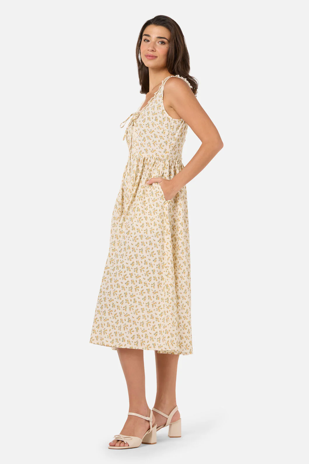 Elodie Ditsy Corset Midi Dress - Image 6