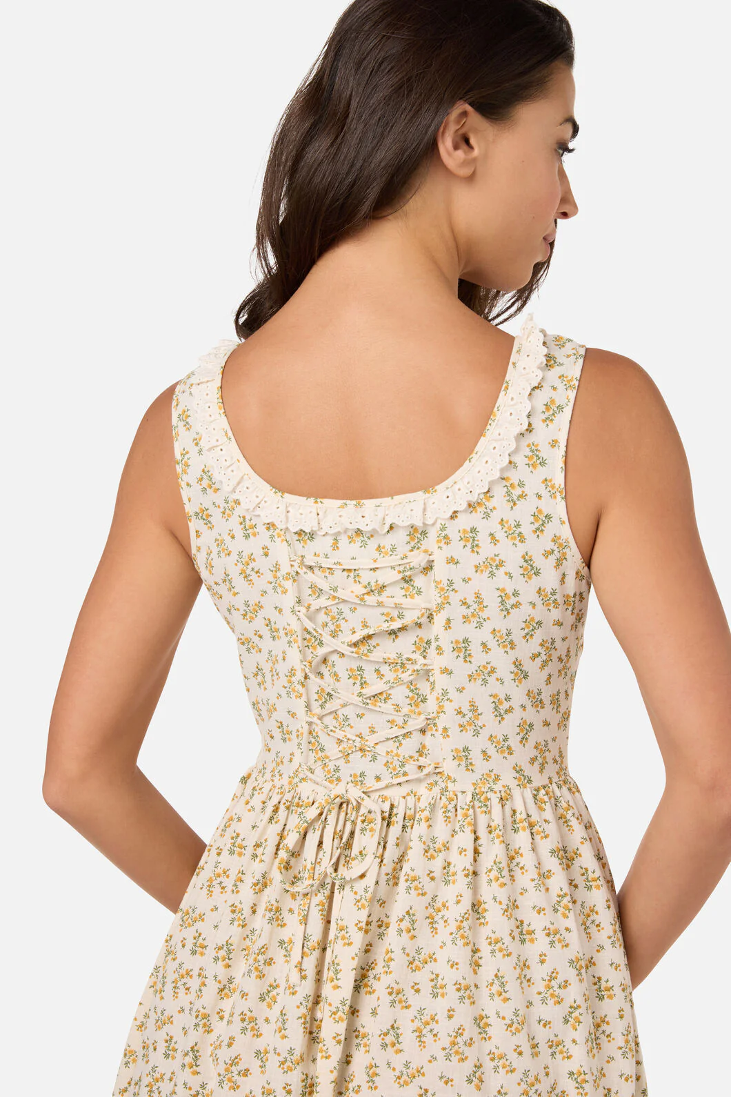 Elodie Ditsy Corset Midi Dress - Image 9