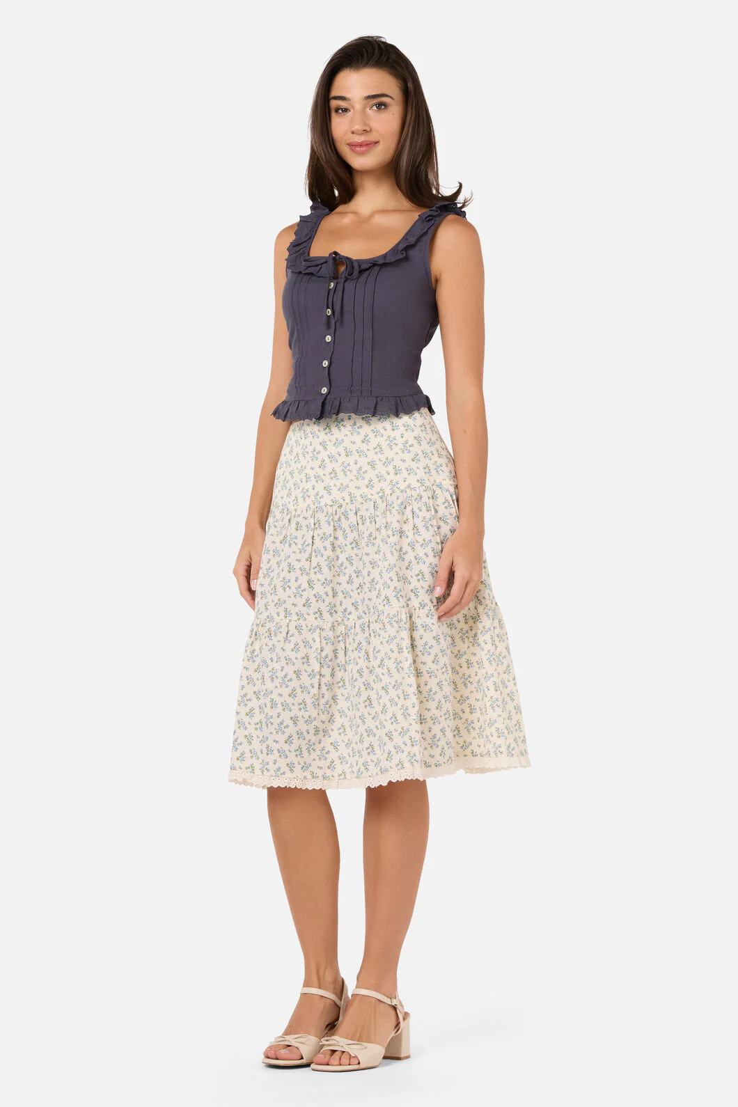 Elodie Ditsy Tiered Skirt