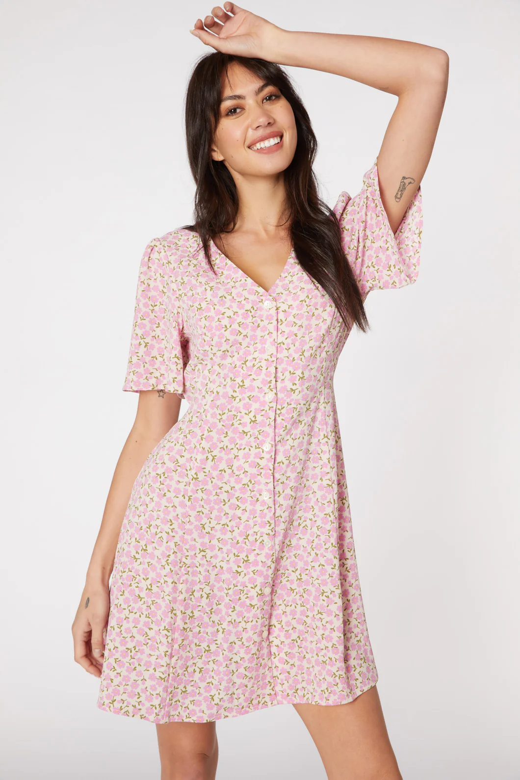 Elsa Ditsy Mini Dress - Image 10