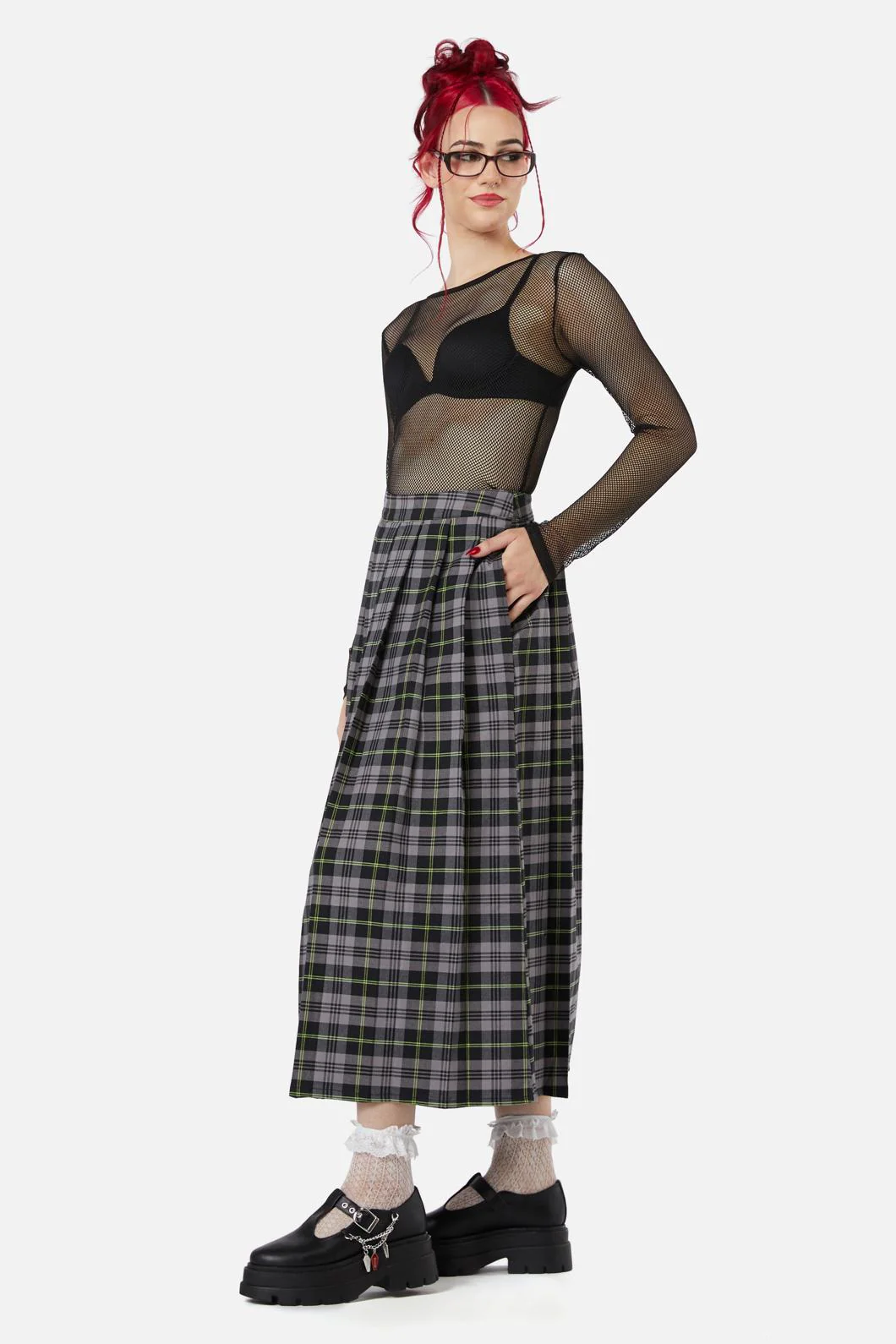 Encounter Tartan Midi Skirt - Image 4
