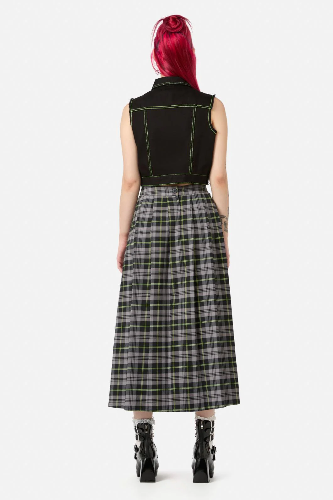 Encounter Tartan Midi Skirt - Image 9