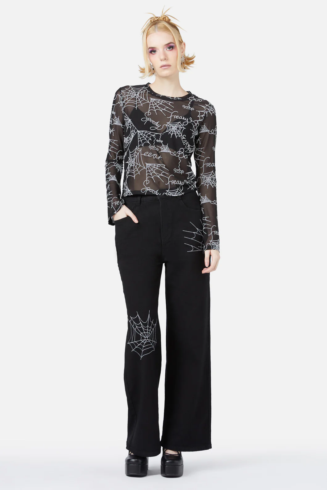 Entangled Flocked Mesh Top - Image 2