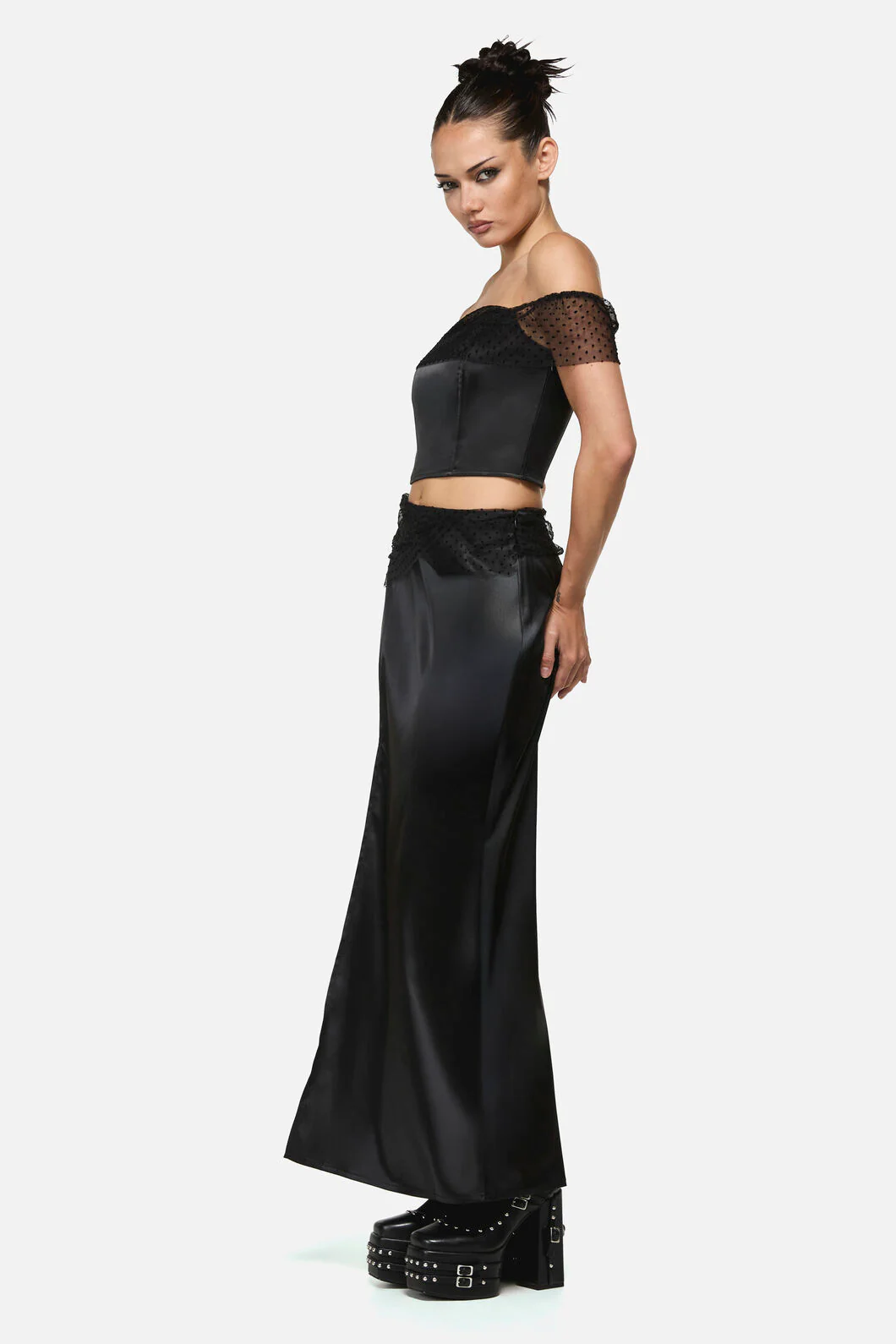 Esmeralda Formal Goth Midi Skirt - Image 2