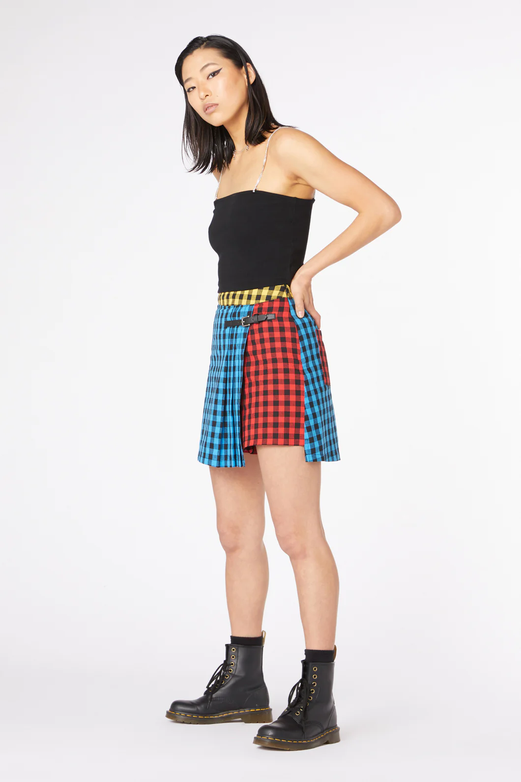 Festive Gingham Cotton Skort - Image 3