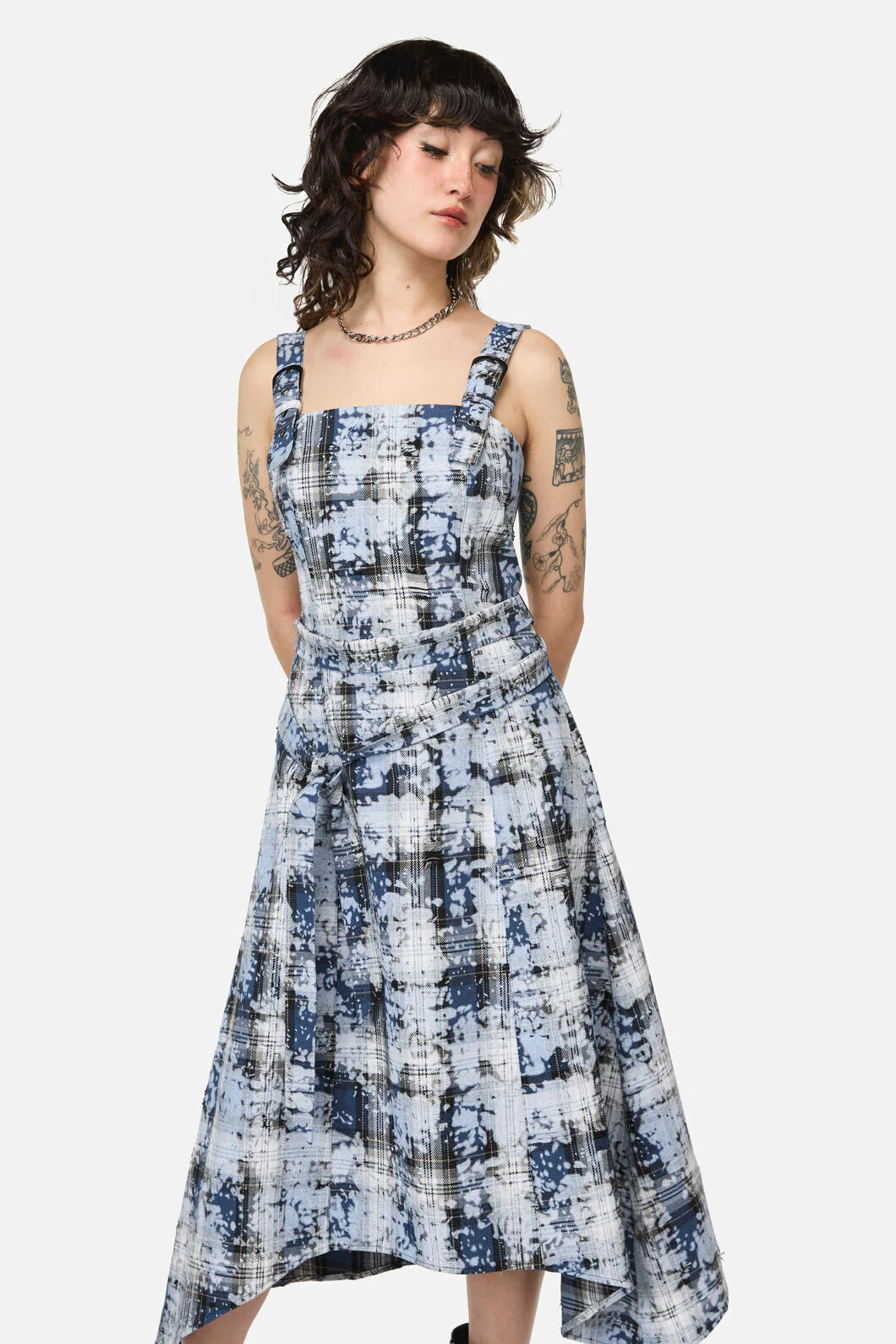 Fiendish Tartan Goth Maxi Dress