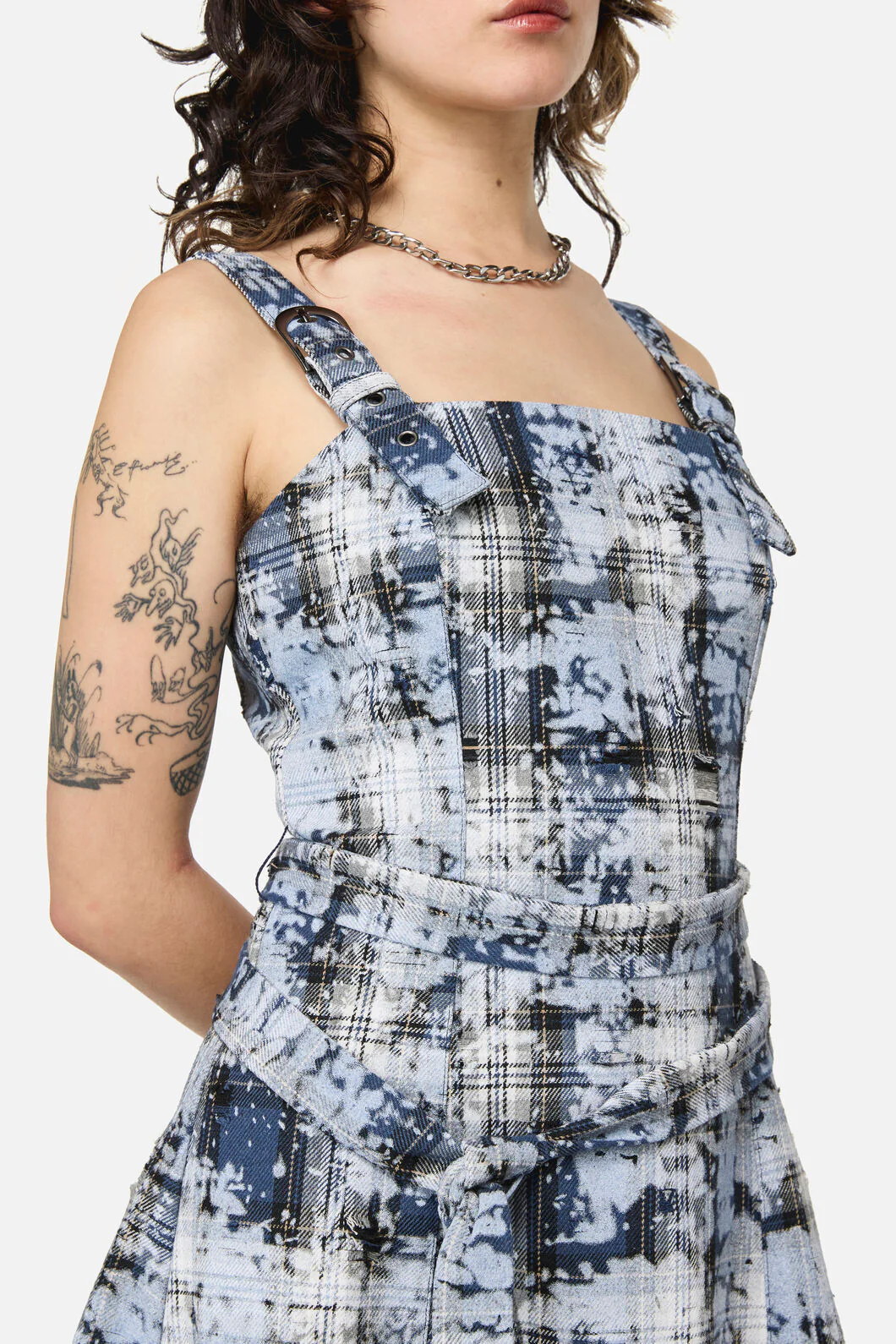 Fiendish Tartan Goth Maxi Dress - Image 9