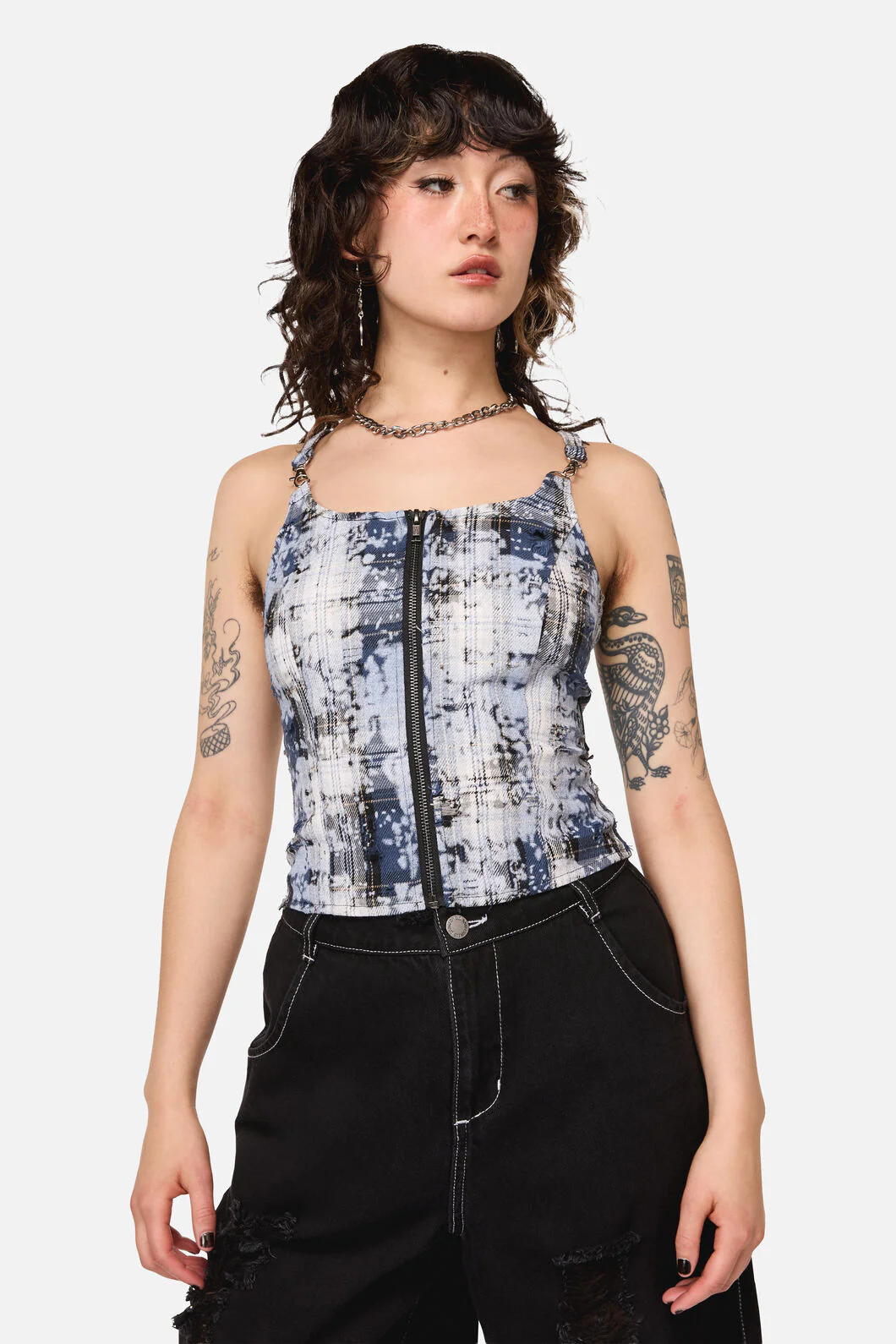 Fiendish Tartan Goth Top