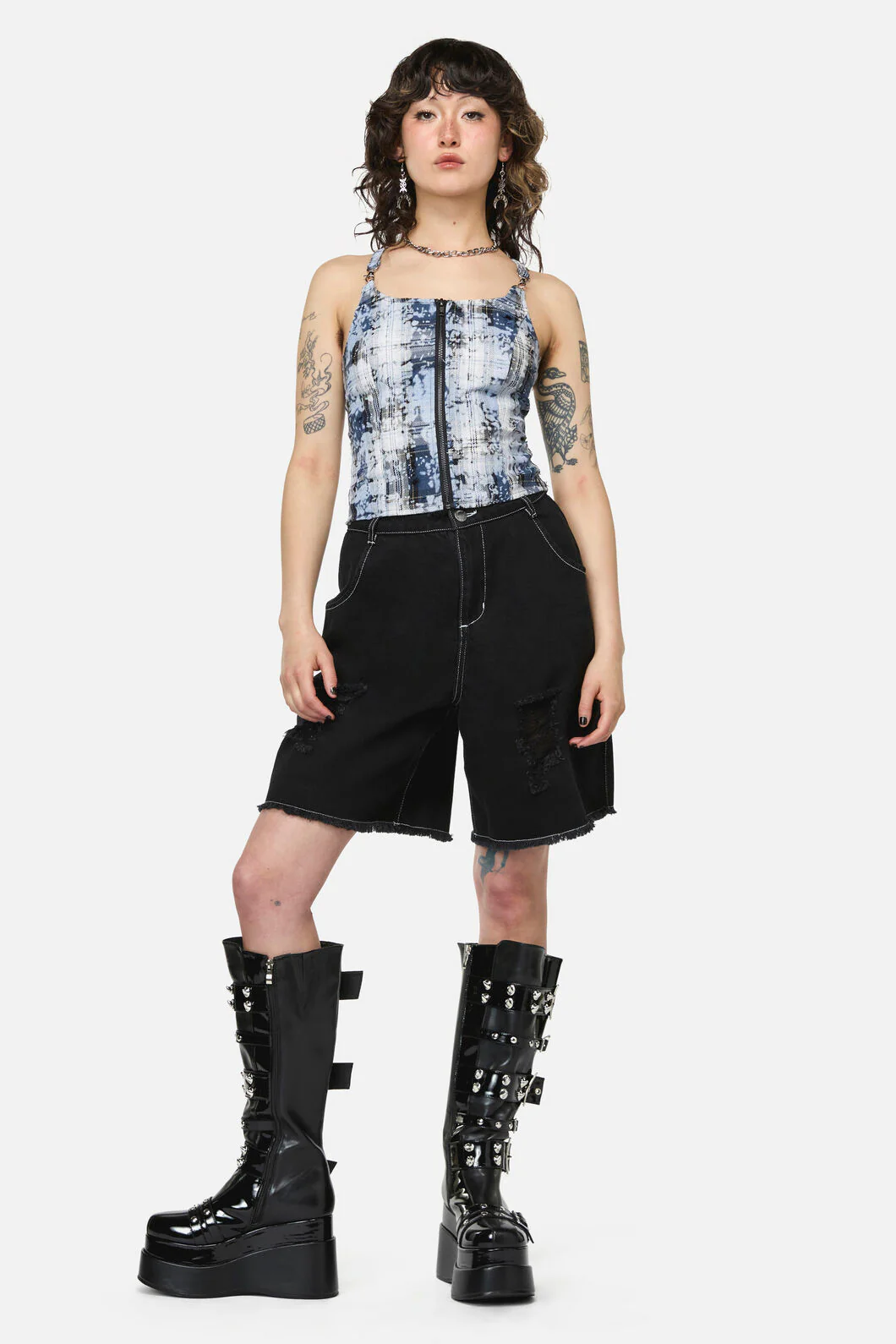 Fiendish Tartan Goth Top - Image 5