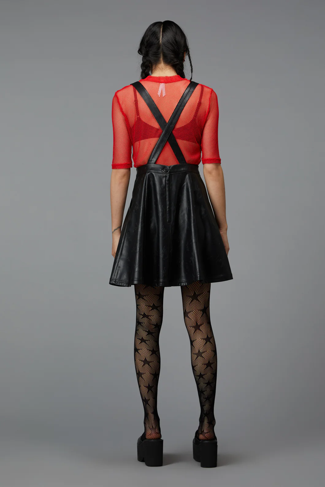 Flamin Embossed Pu Pinafore - Image 5