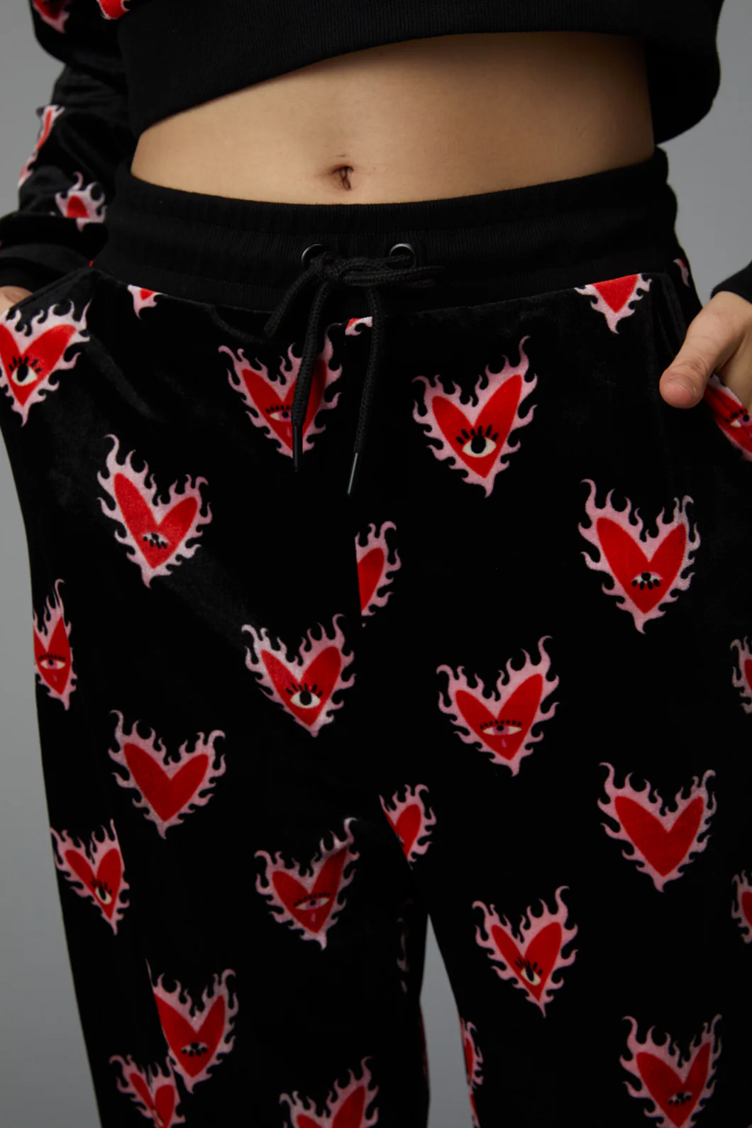 Flamin Hearts Velour Trackpant - Image 5