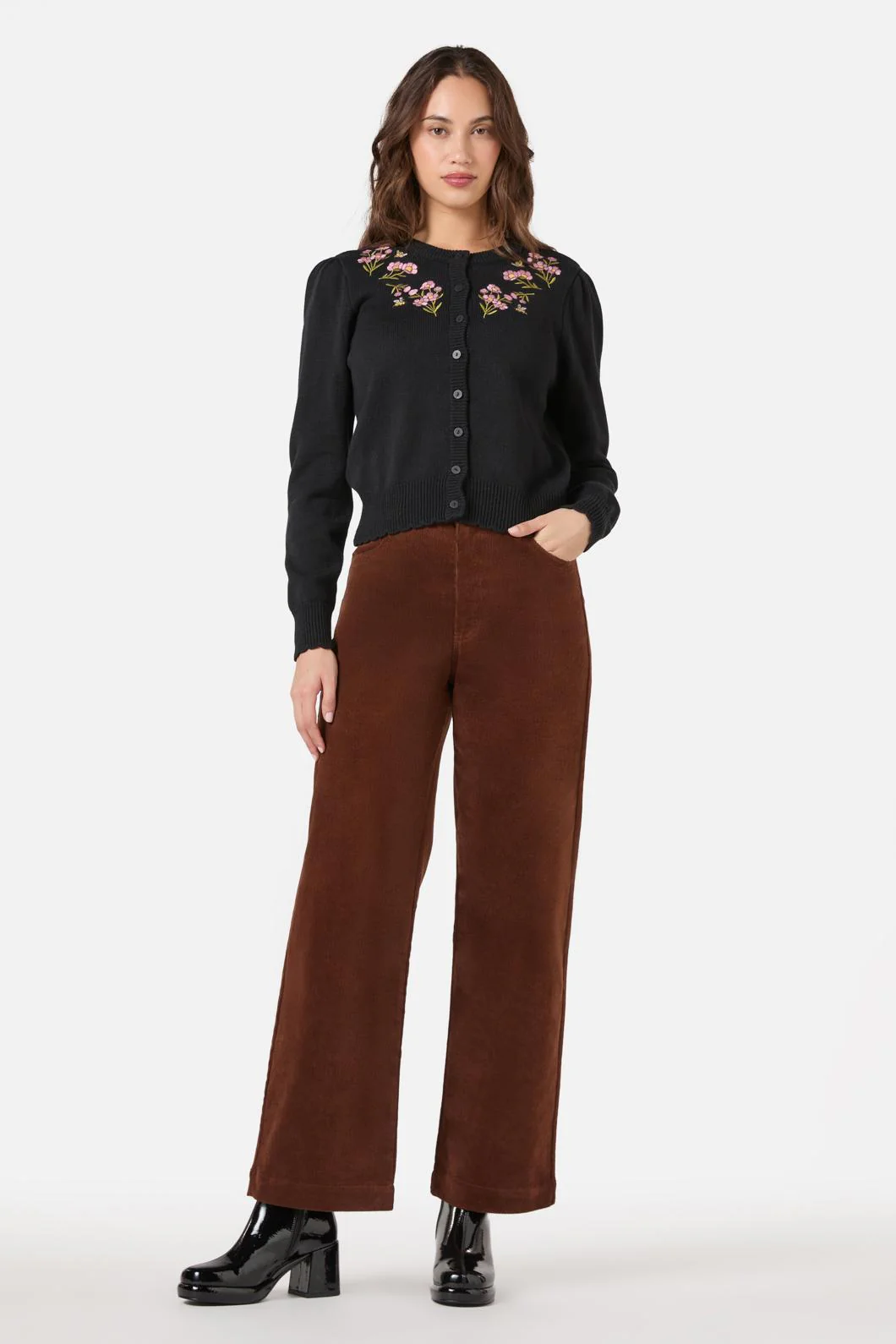 Flora Bee Embroidered Cardigan - Image 2