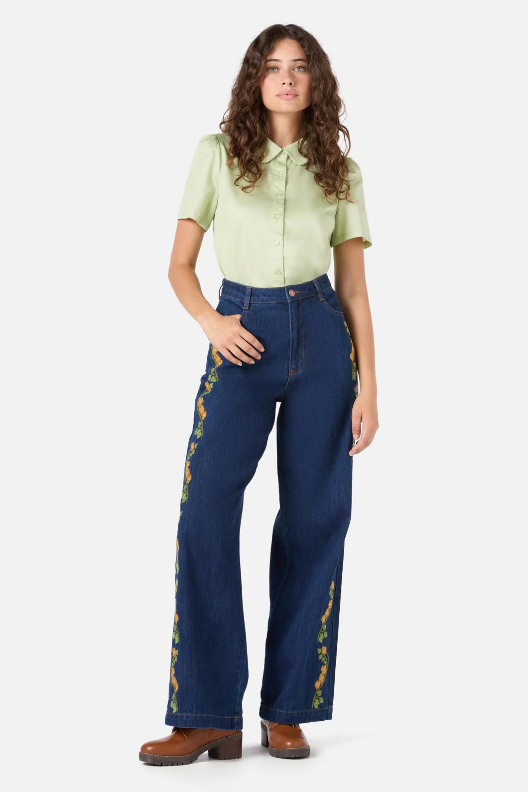 Flower Child Embroidered Jean - Image 2