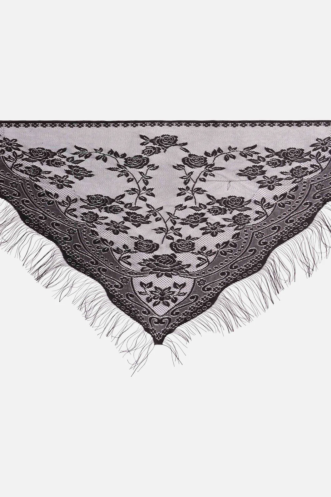Flower Lightweight Tassel Scarf - Image 3