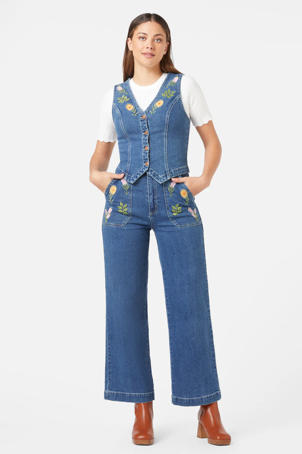 Flower Mix Emb Vest - Image 2
