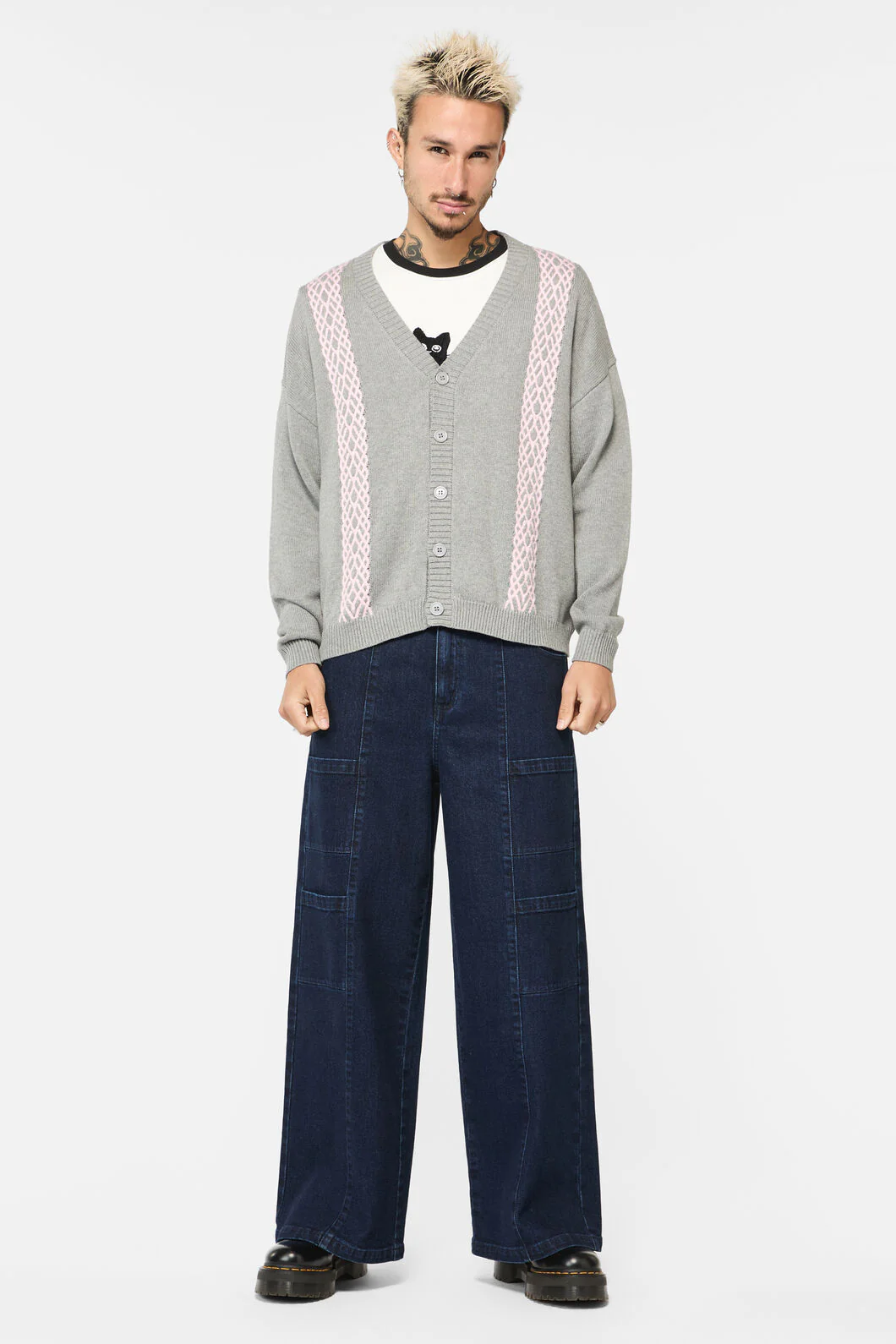Forgotten City Cable Knit Unisex Cardi - Image 2