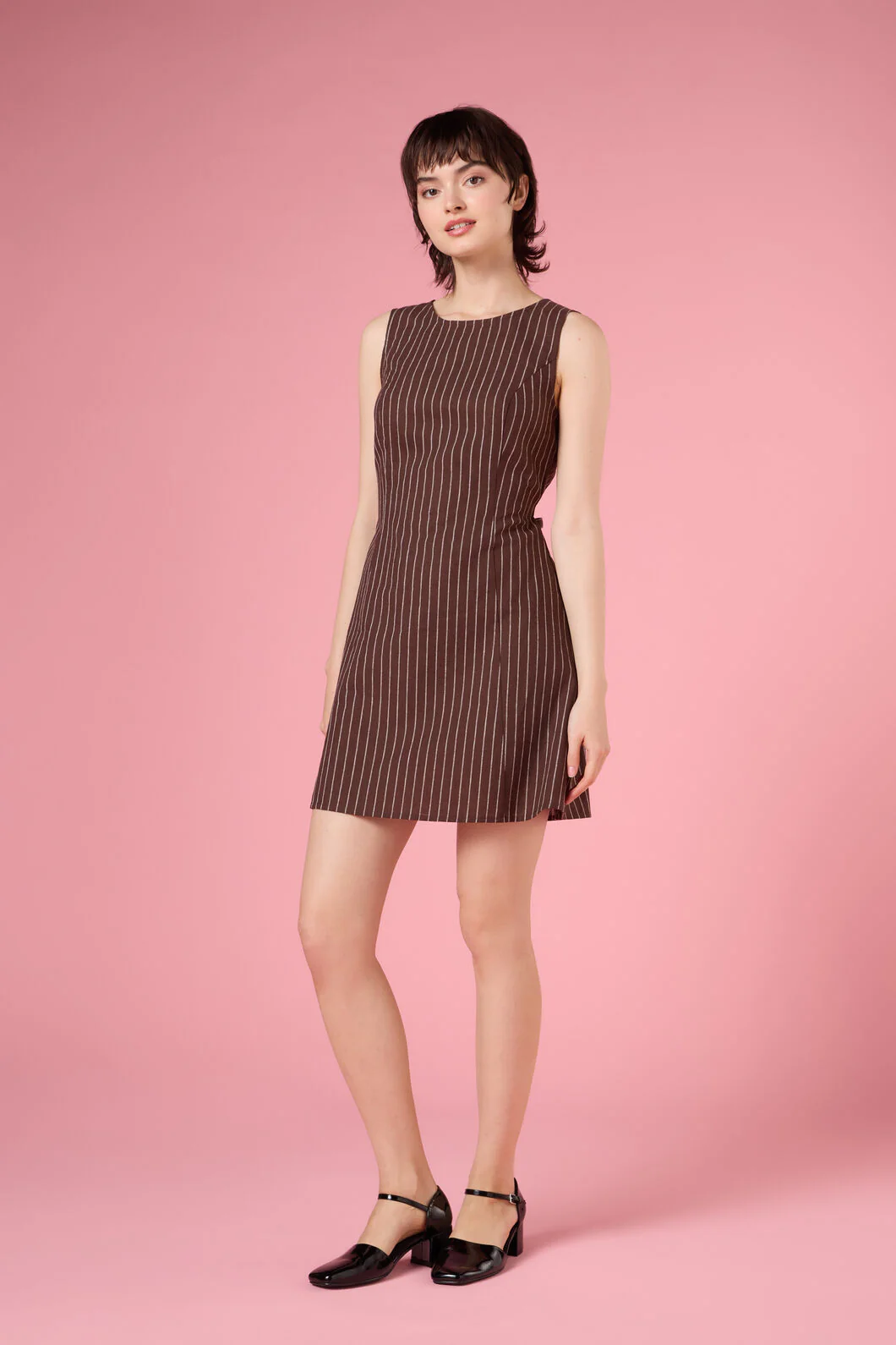 Frankie Pinstripe Shift Dress - Image 7