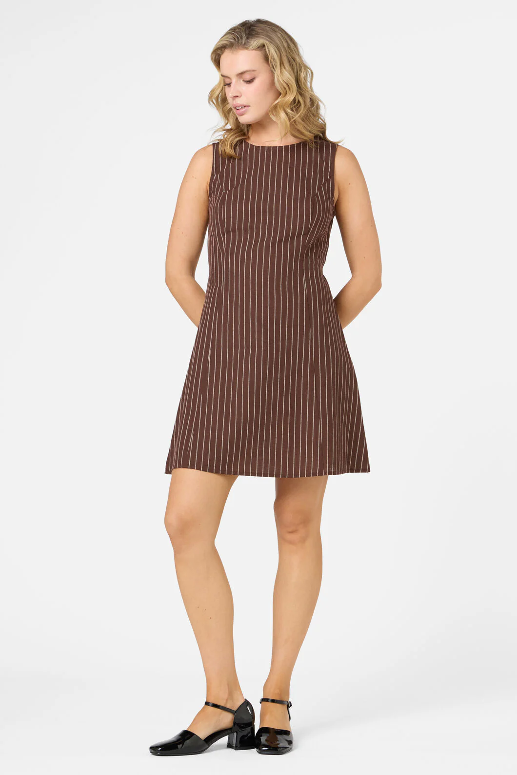 Frankie Pinstripe Shift Dress - Image 9