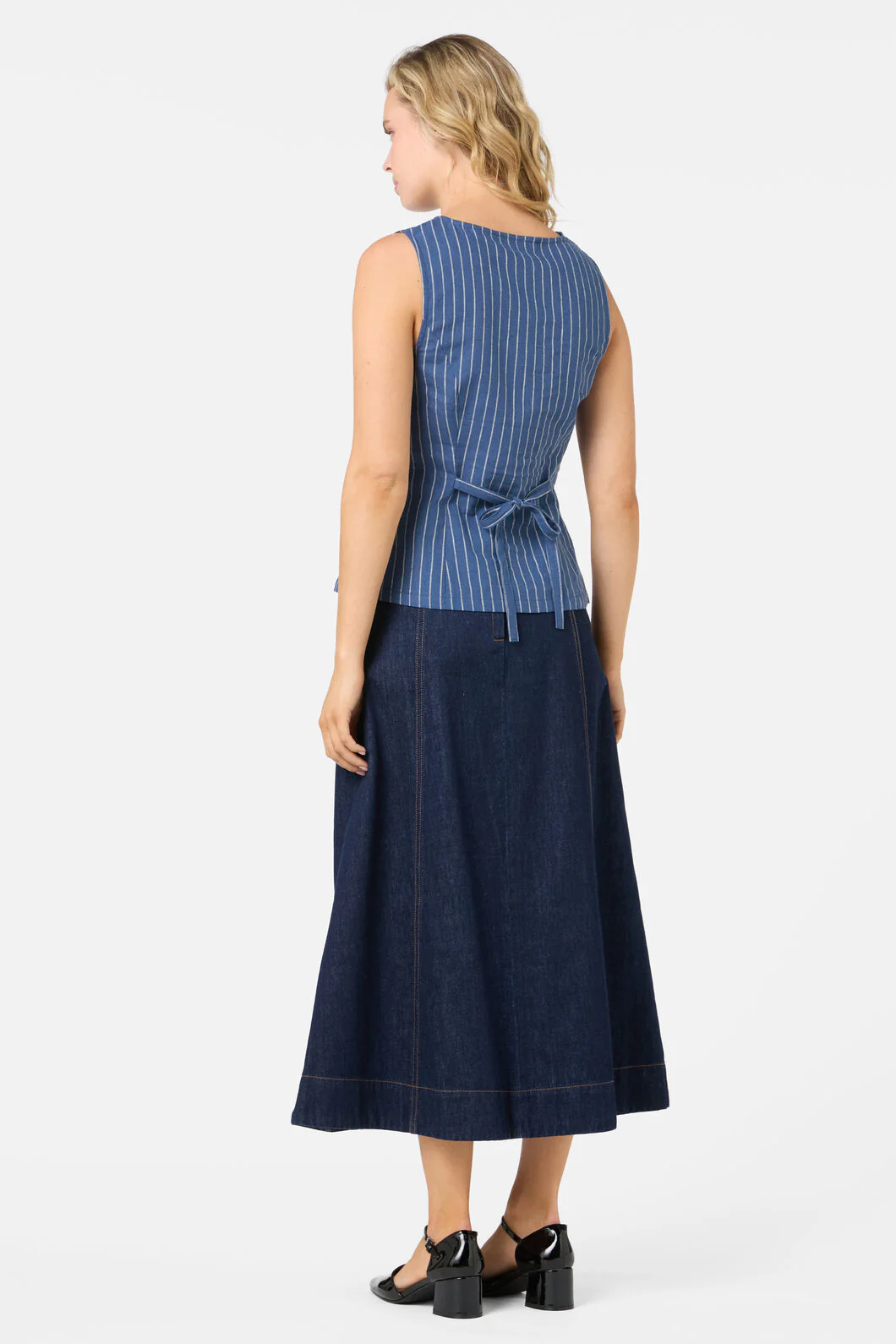 Frankie Pinstripe Vest Top - Image 6