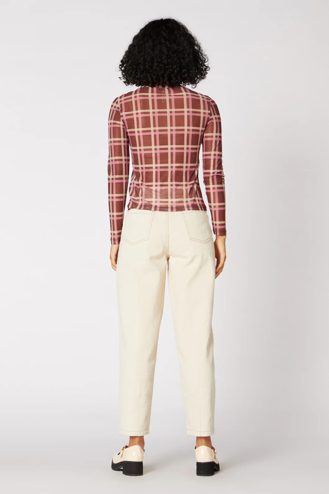 Gina Check Mesh Top - Image 5