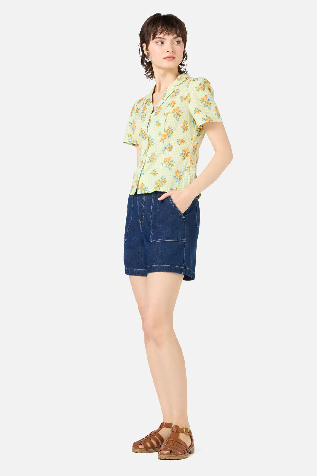 Gingham Floral Blouse - Image 3