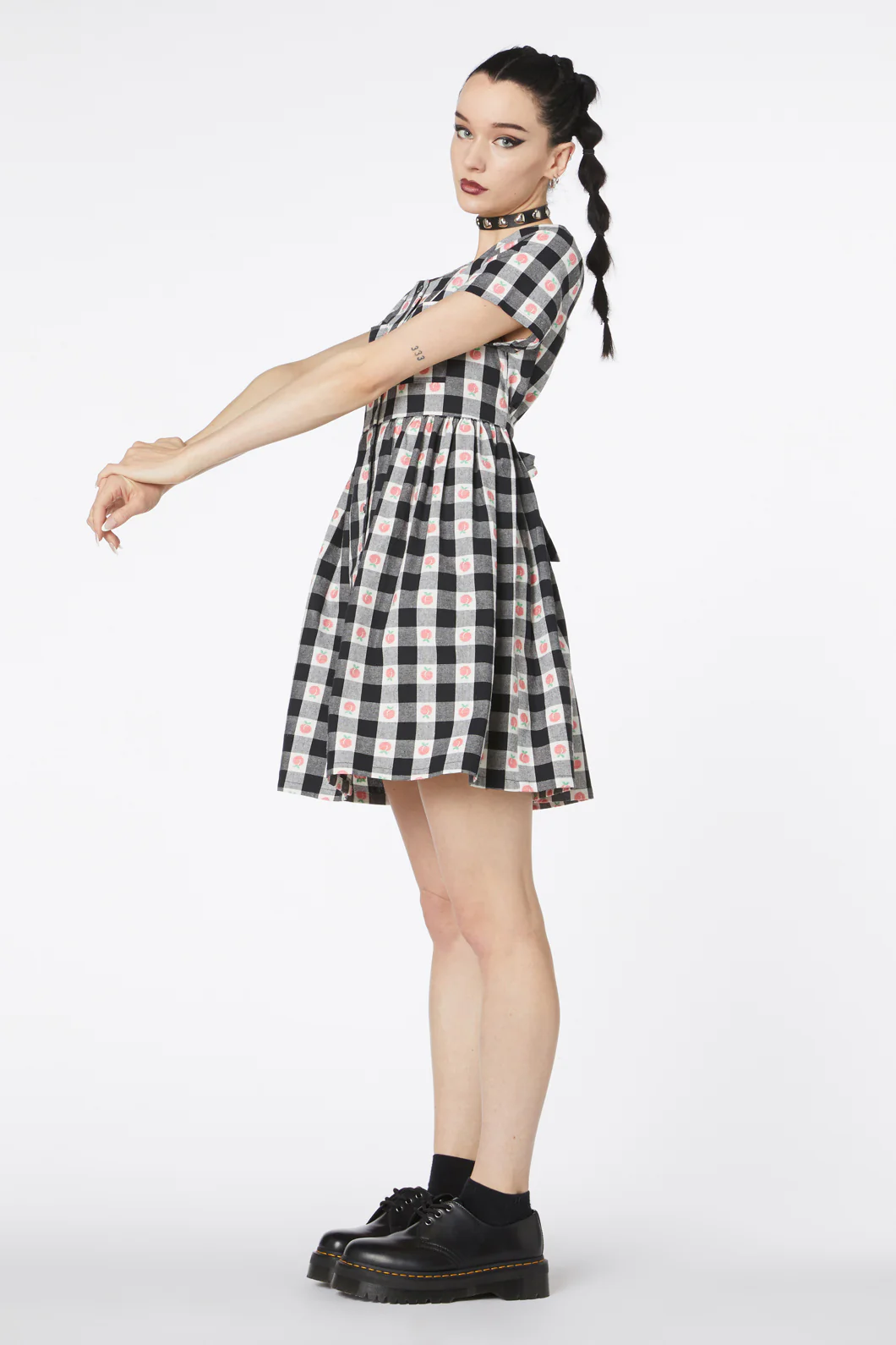 Gingham Peach Smock Dress - Image 13
