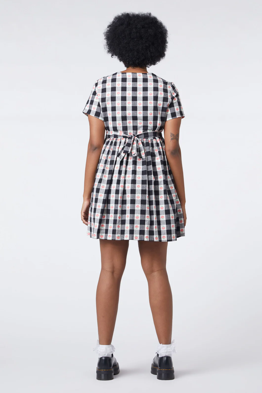 Gingham Peach Smock Dress - Image 9