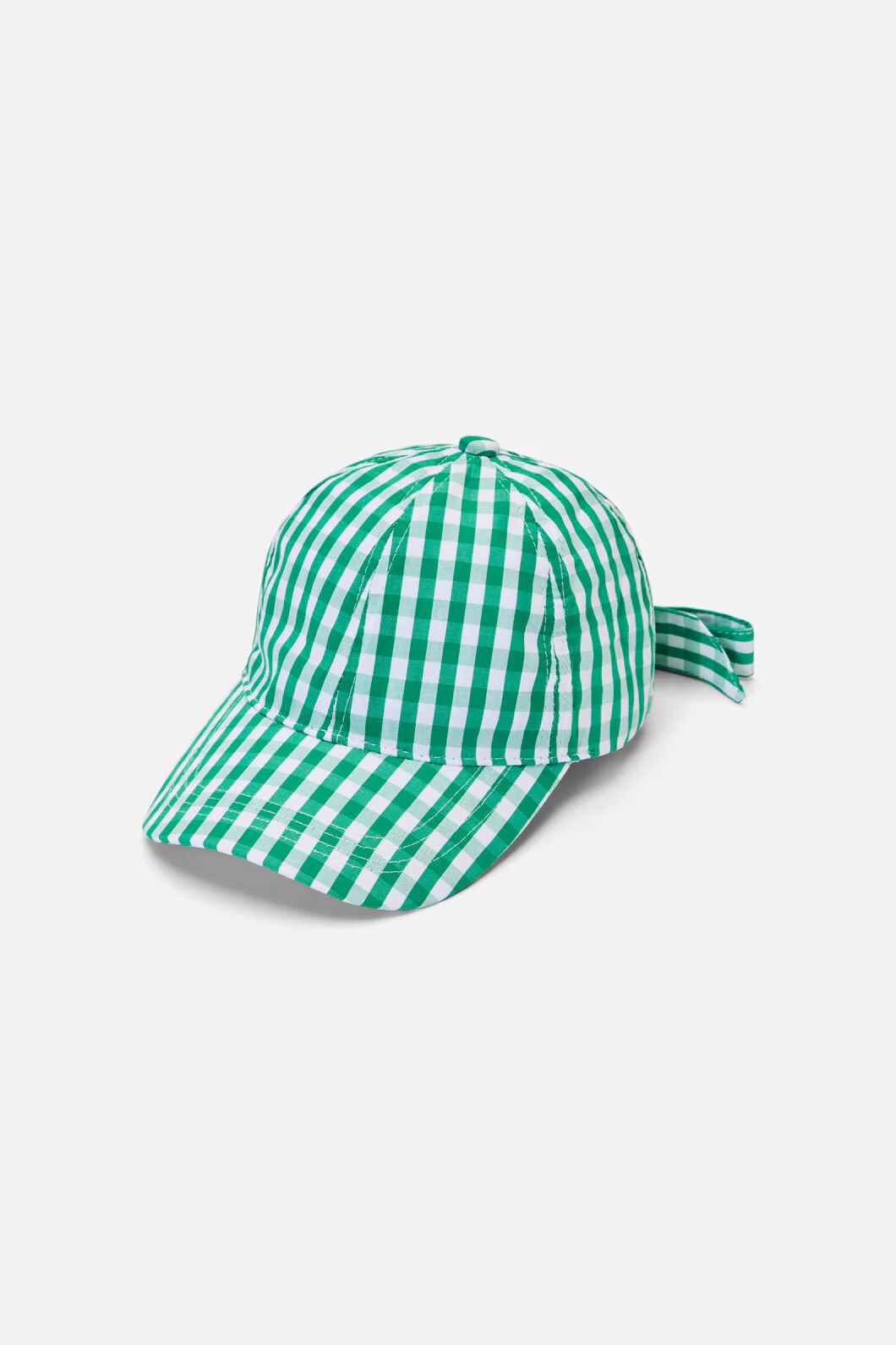 Gingham Tie Back Cap