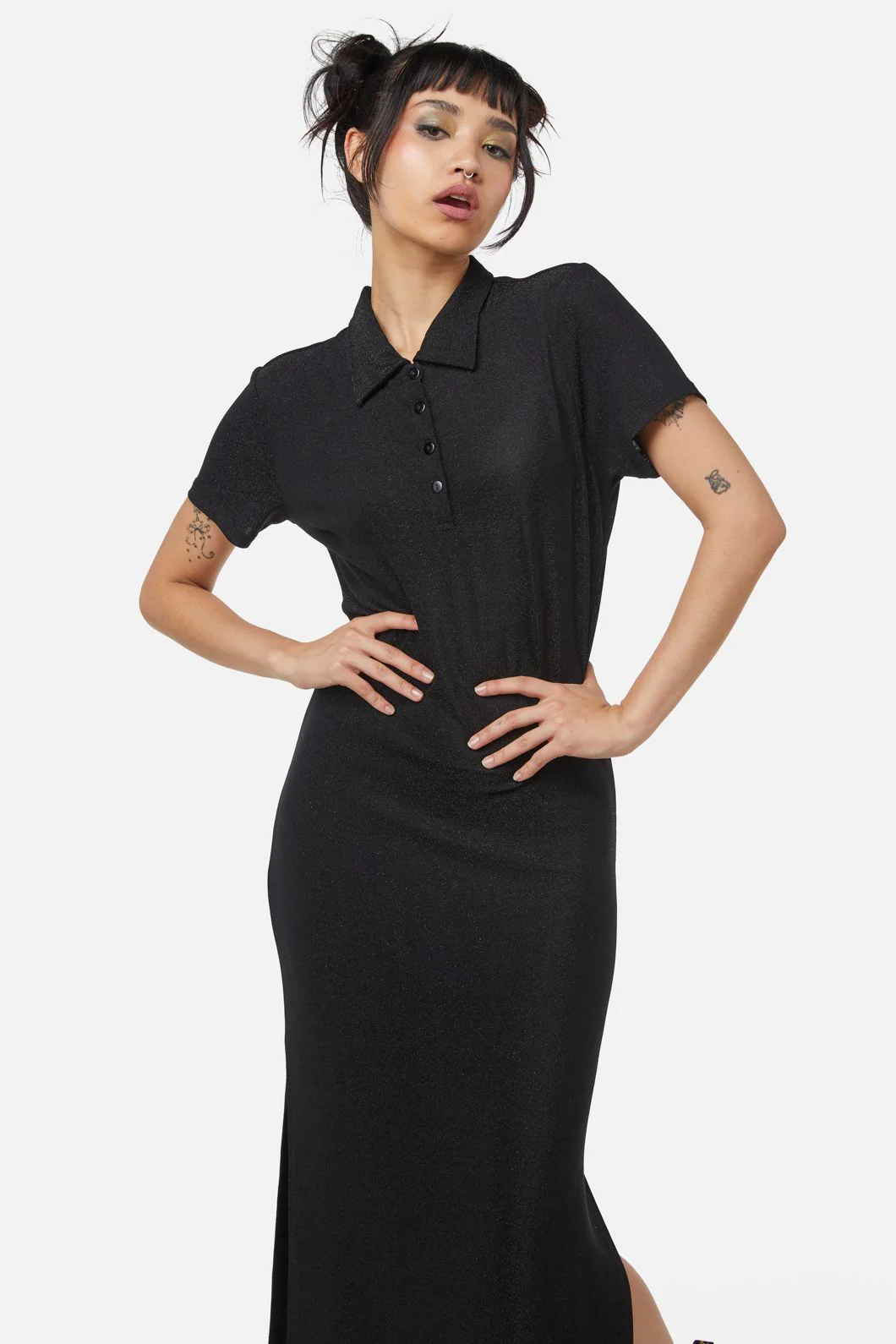 Glitter Mesh Midi Dress - Image 8