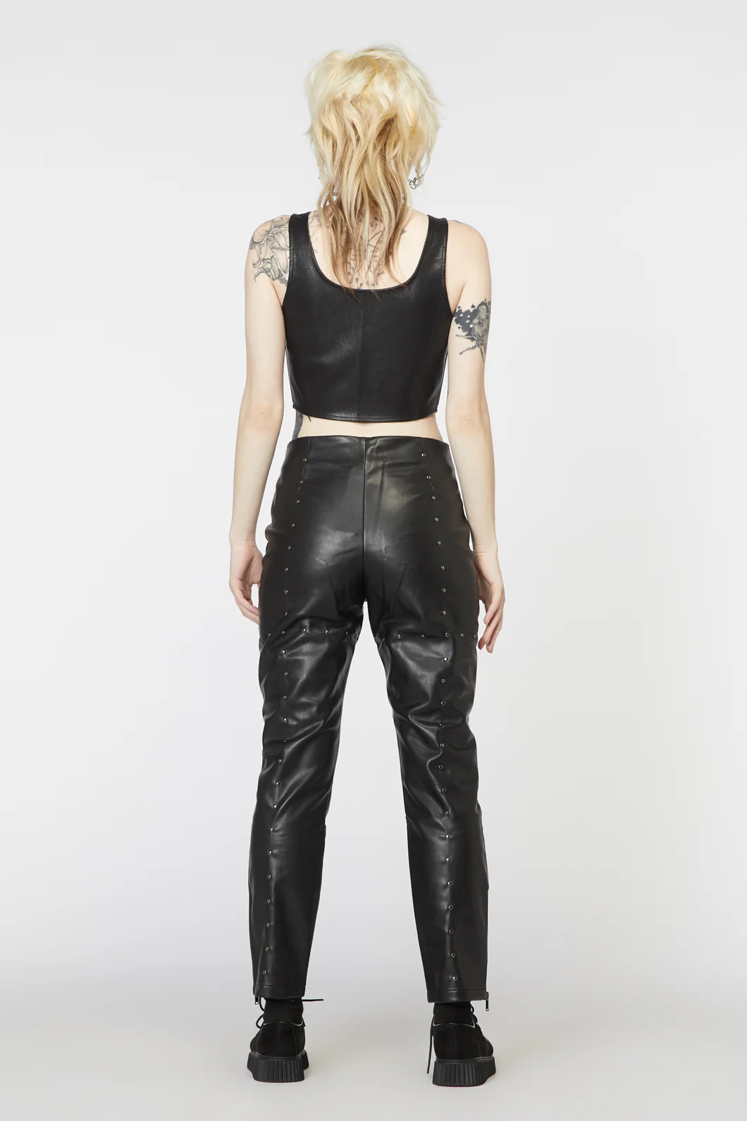 Goth Studded PU Leggings - Image 10