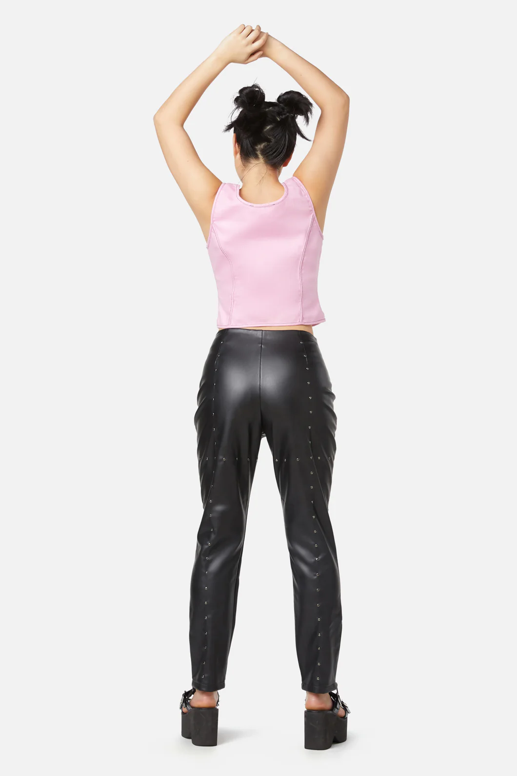 Goth Studded PU Leggings - Image 4