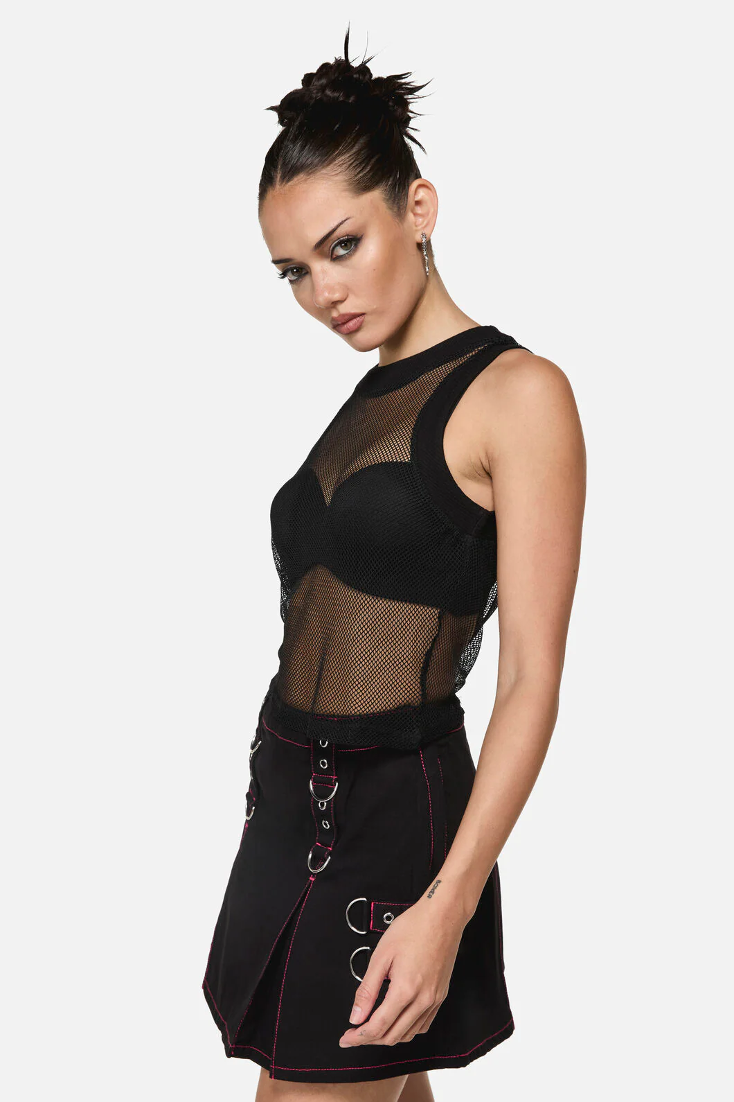 Black Grunge Fishnet Tank - Image 4