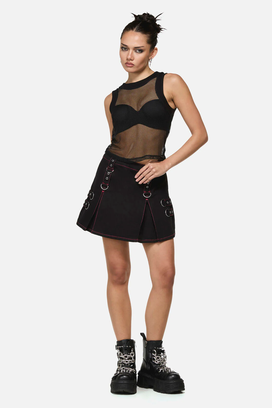 Black Grunge Fishnet Tank - Image 7
