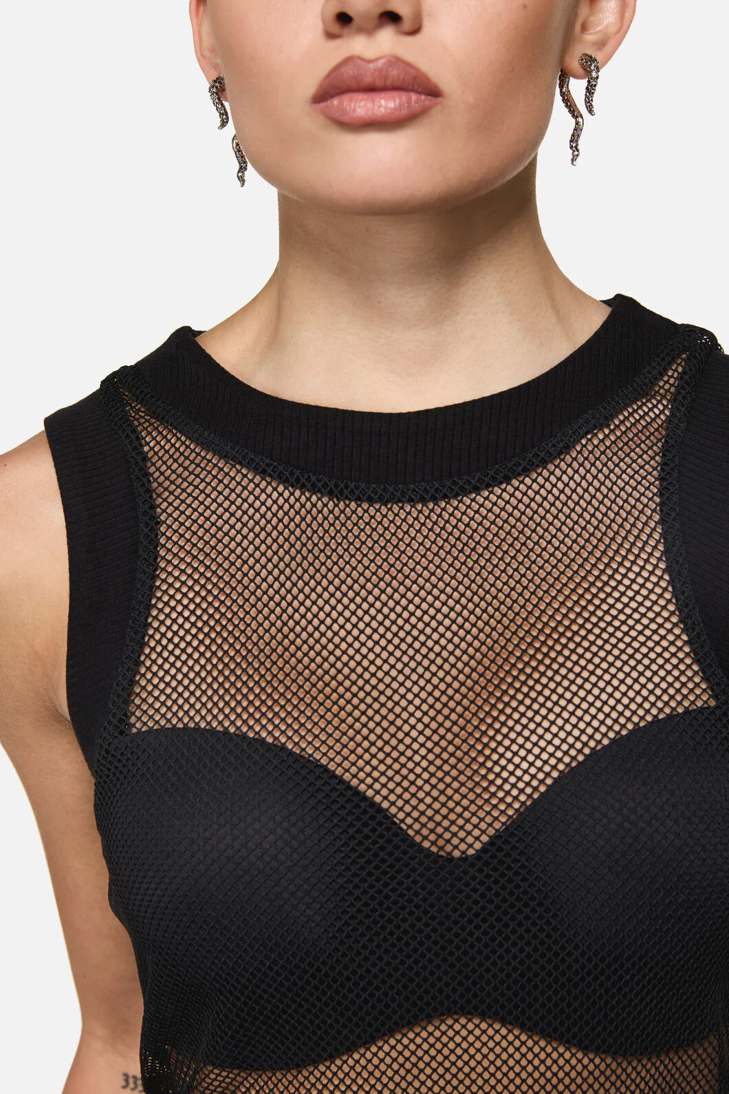 Black Grunge Fishnet Tank - Image 8