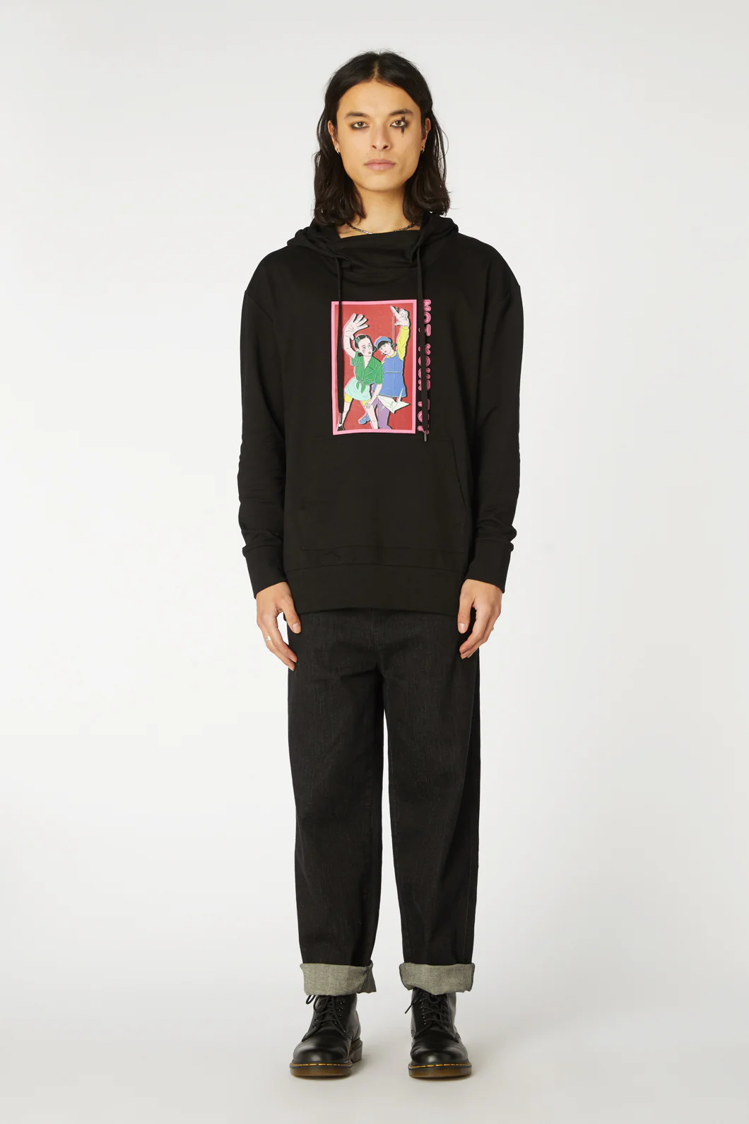 Grunge Printed Hoodie - Image 3