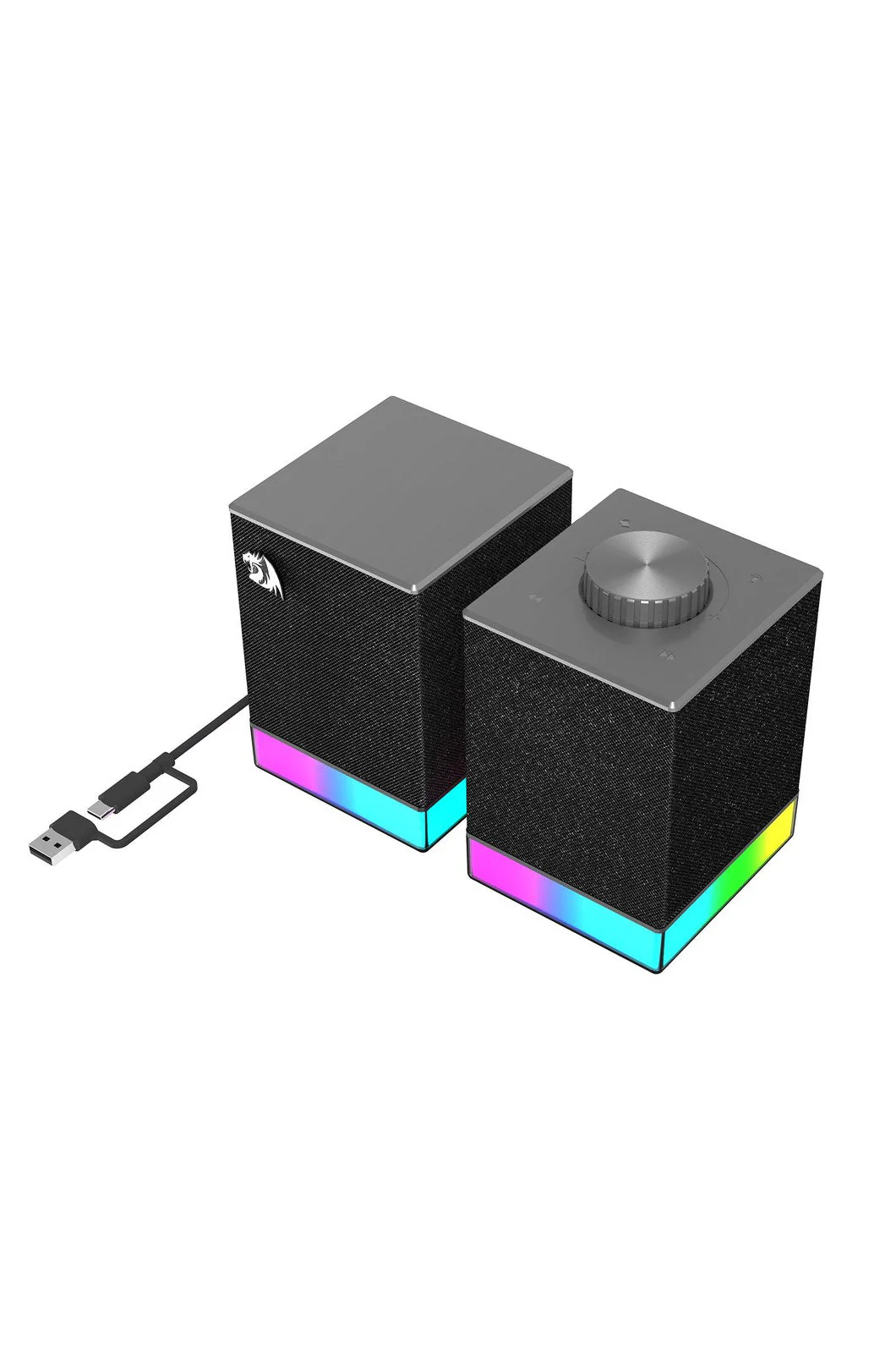 Redragon GS517 Glyph Black Compact RGB Touch Control Desk Speaker - Image 6
