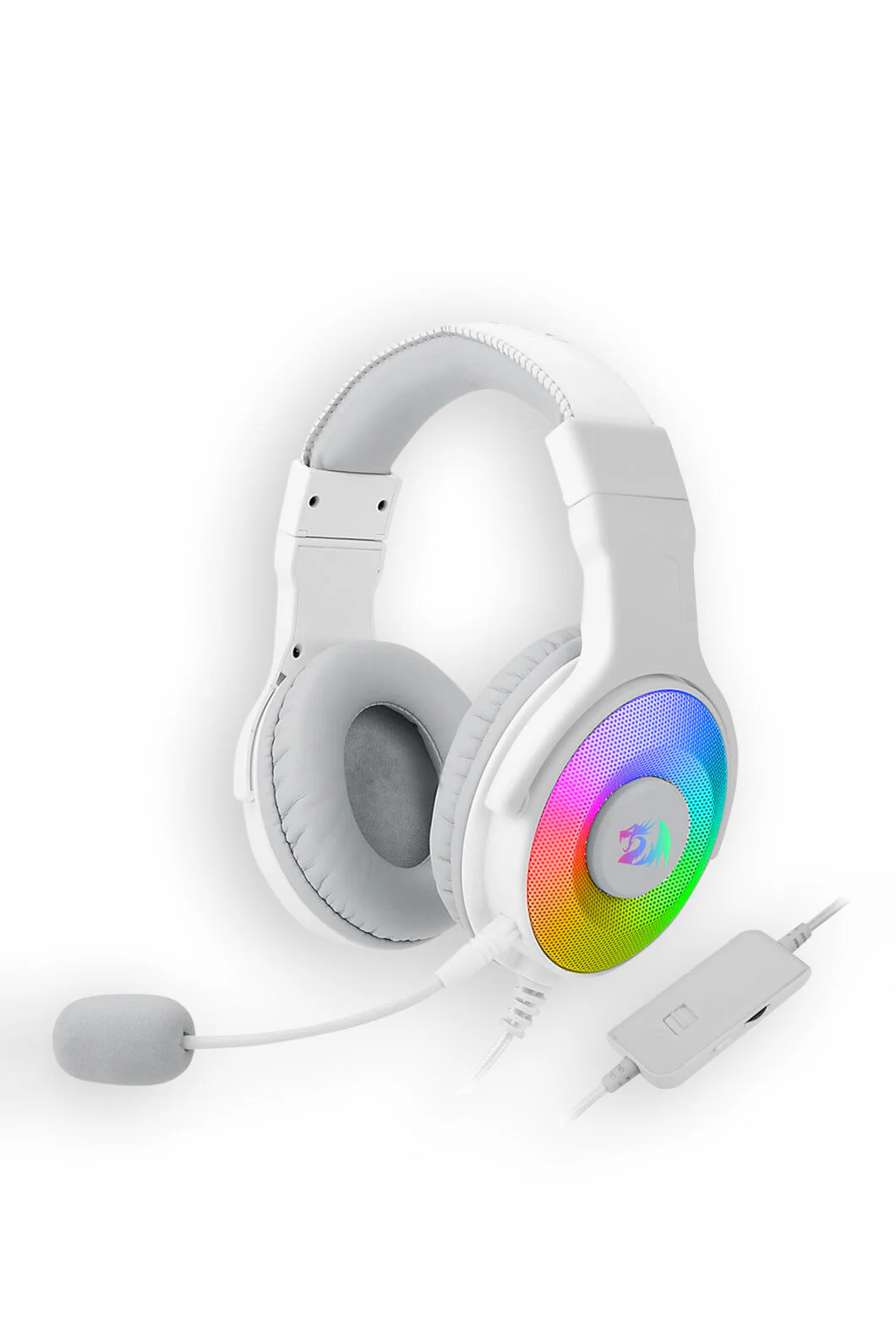 Redragon H350W-RGB Pandora White Over-Ear Virtual 7.1 RGB Gaming Headset