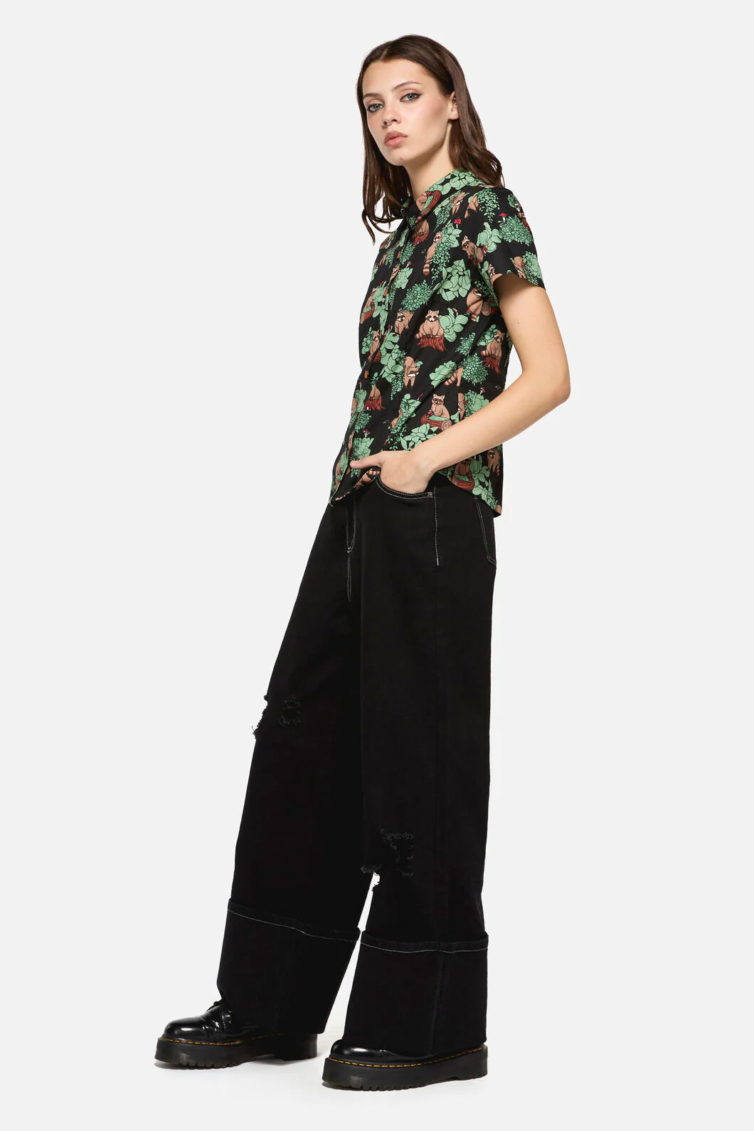 Haus Of Raccoon Print Blouse - Image 3