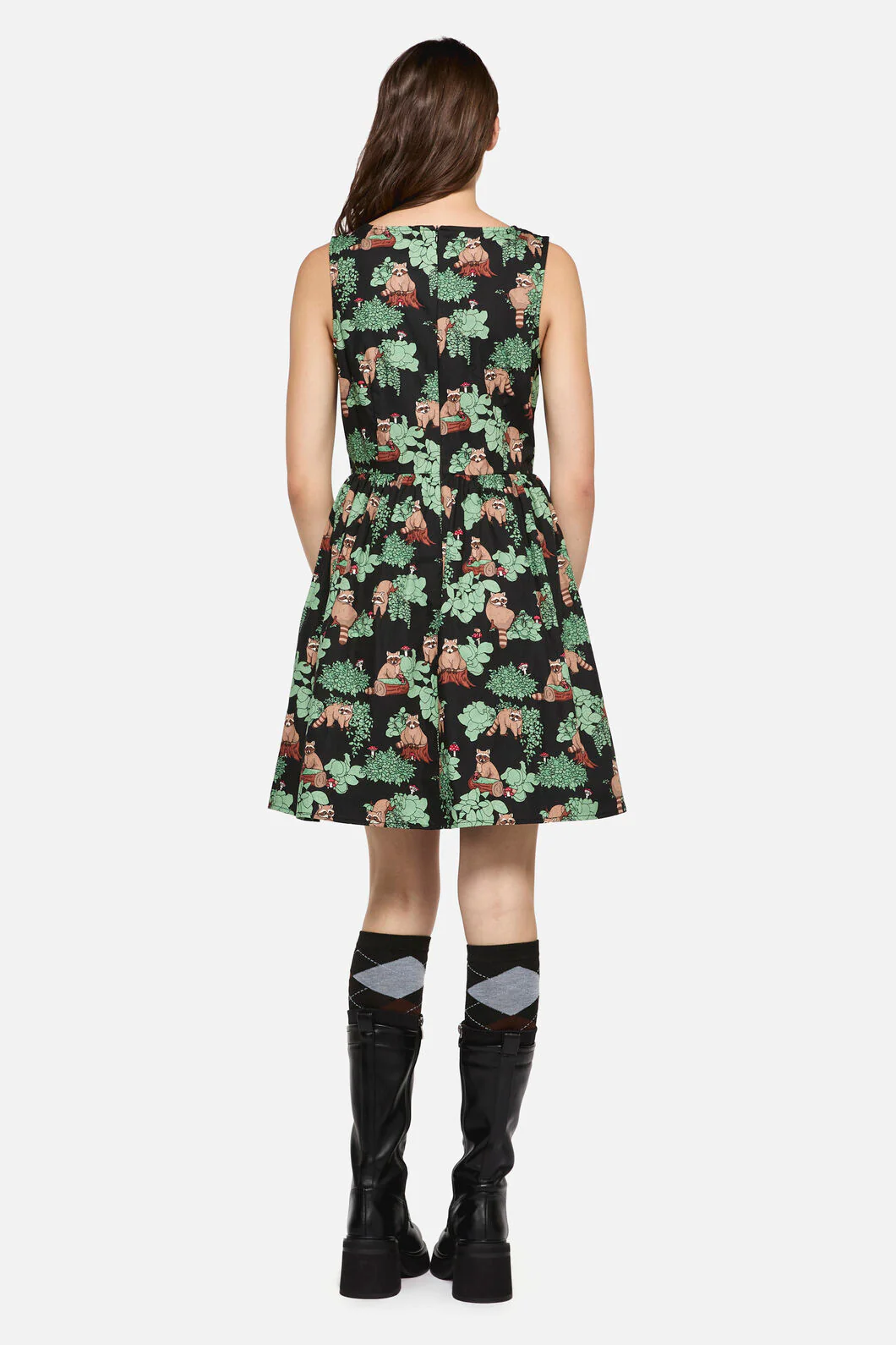 Haus Of Raccoon Print Dress - Image 4