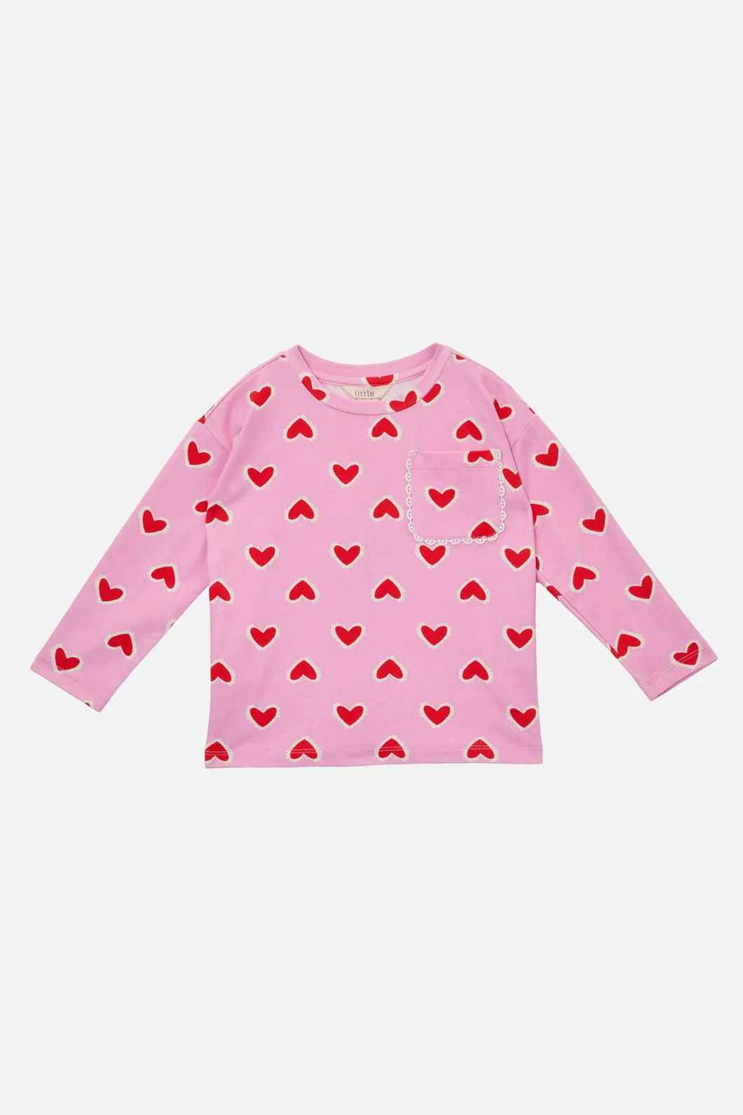 Hearts Kids LS Pkt Tee - Image 2