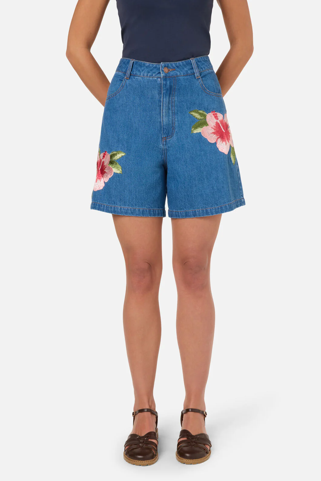 Hibiscus Emb Denim Short - Image 2