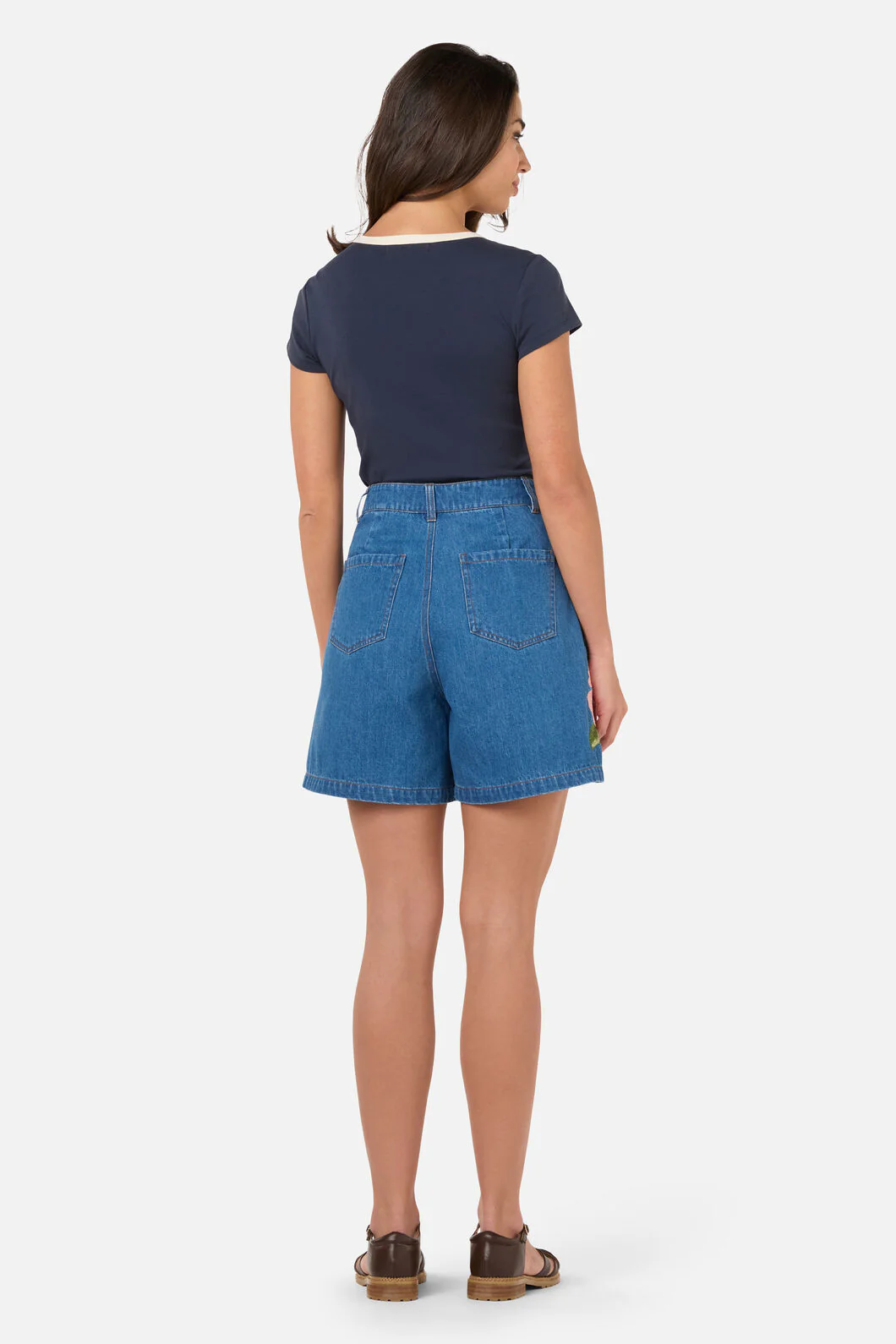Hibiscus Emb Denim Short - Image 4