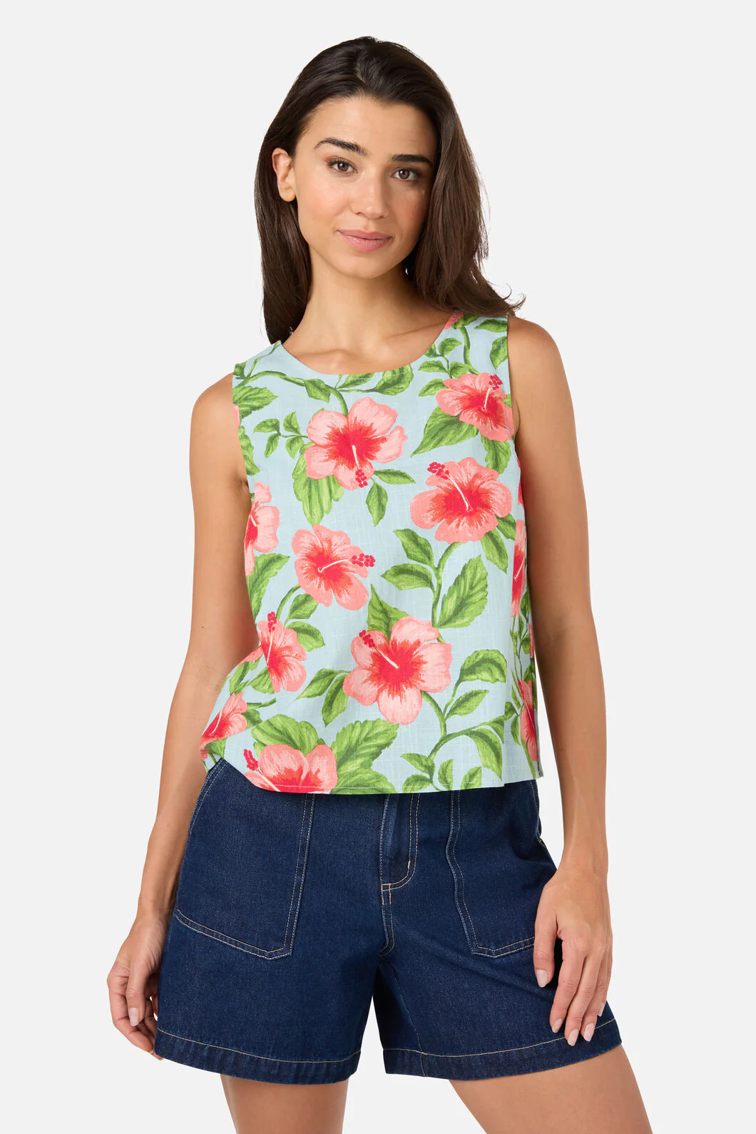Hibiscus Summer Shell Top
